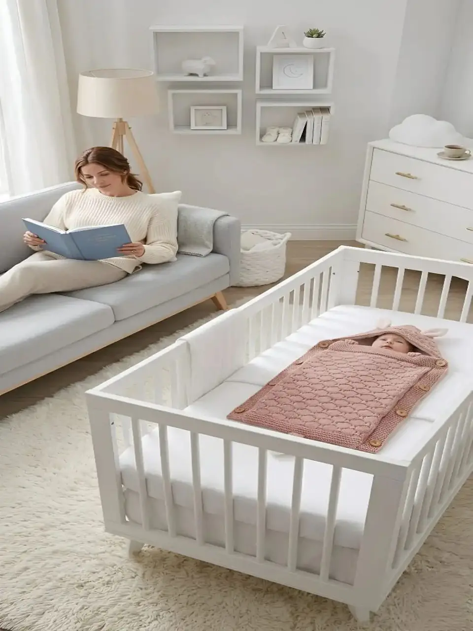 Saco de Dormir para Bebe con Capota y Forro cálido tejido 4