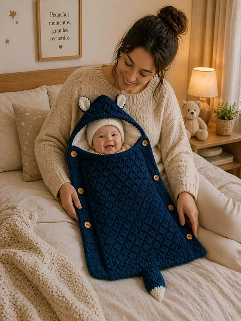Saco de Dormir para Bebe con Capota y Forro cálido tejido