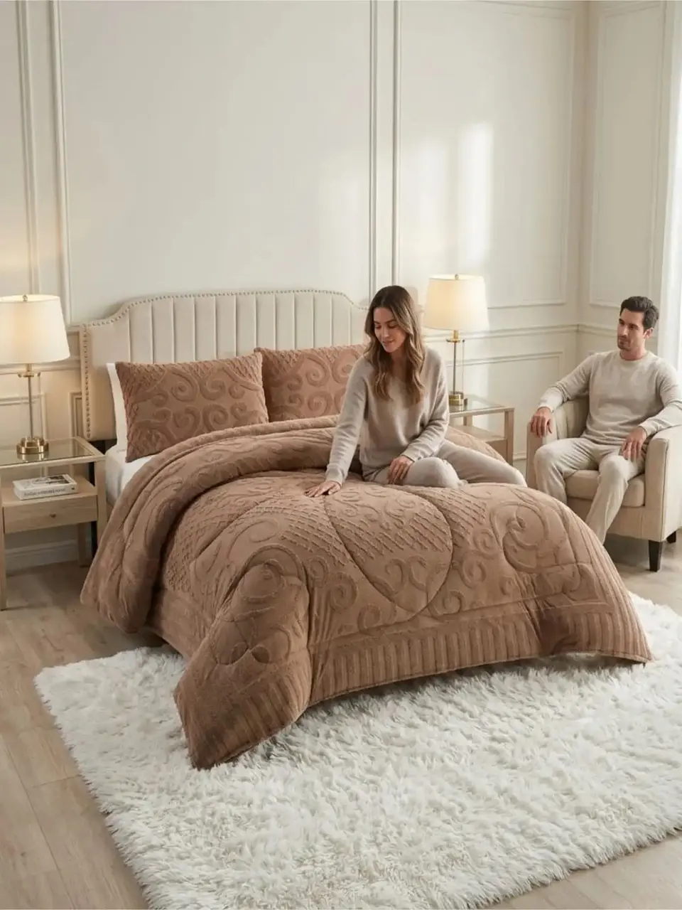 Cubrecama Plumón Jacquard Premium 2 Plazas Invierno Térmico 2