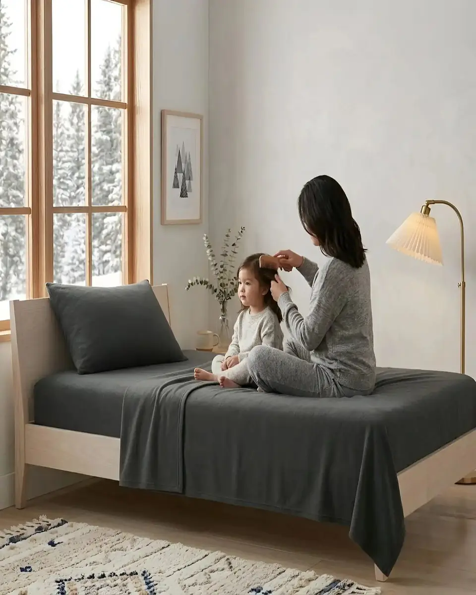 Juego de Sábanas Polar Liso Plaza y Media Calidez Soft Touch 3