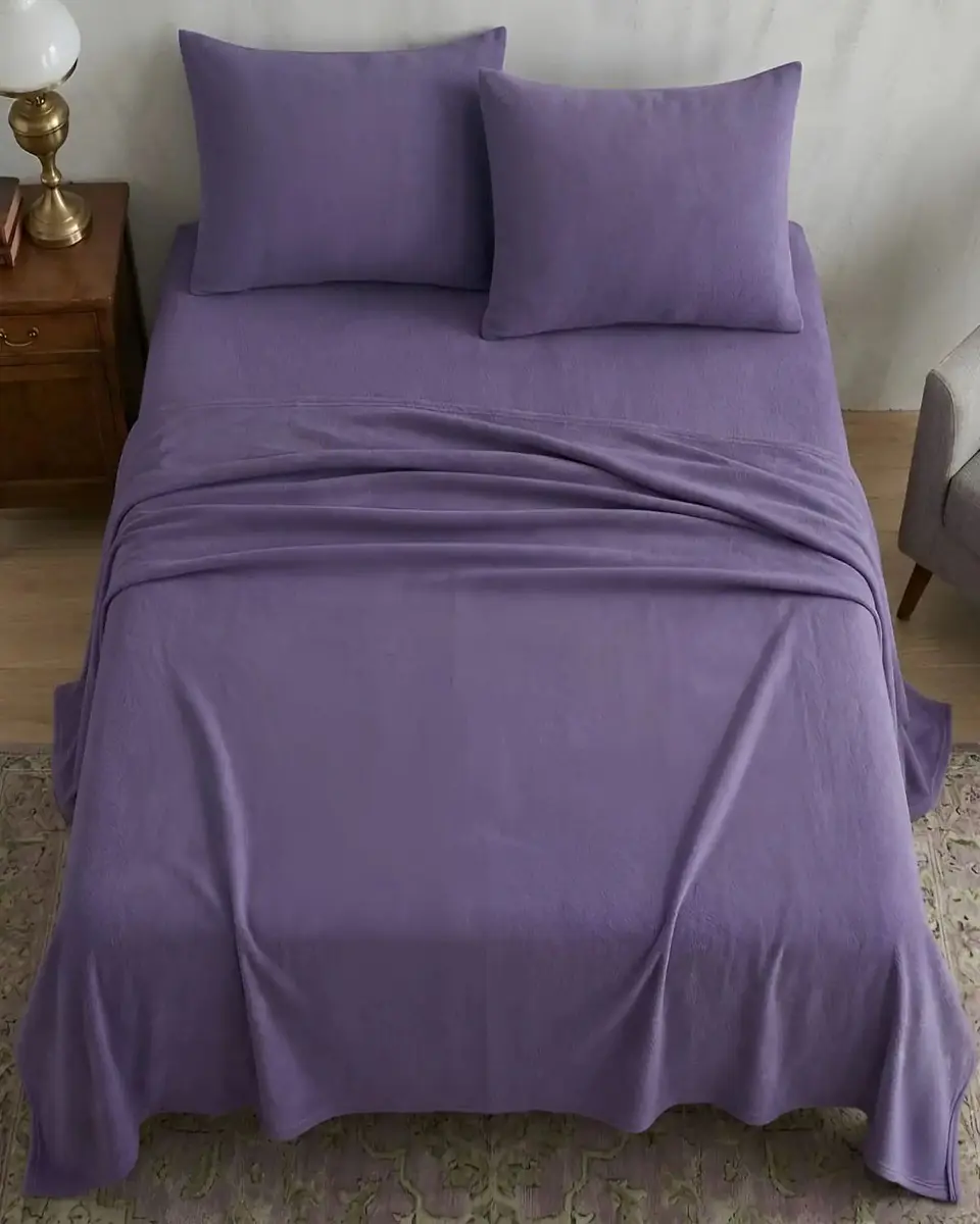 Juego de Sábanas Polar Liso 2 Plazas Calidez Soft Touch 1