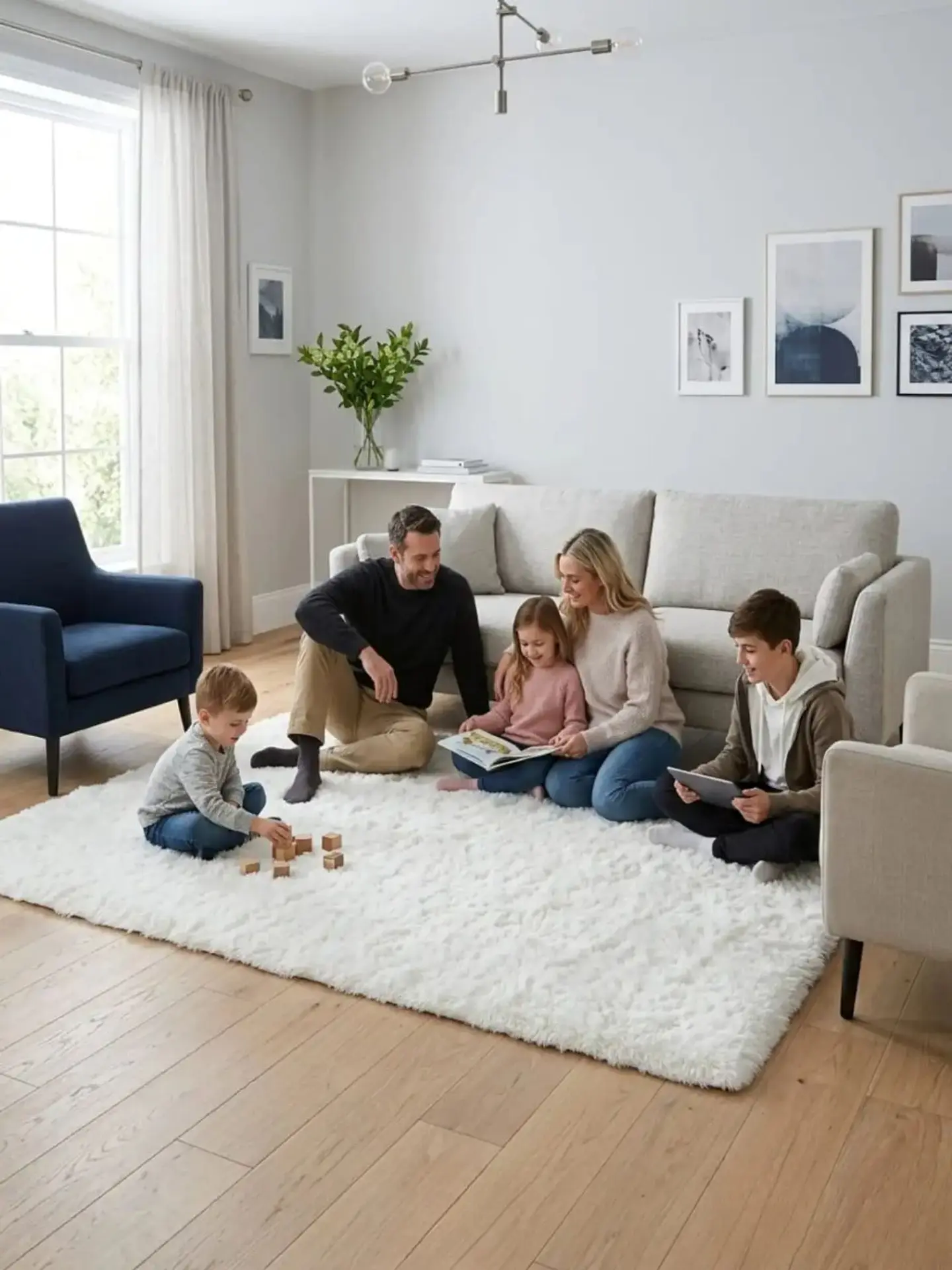Alfombra Shaggy Pelo Largo 150x200 Cm Suave Living Dormitorio 6