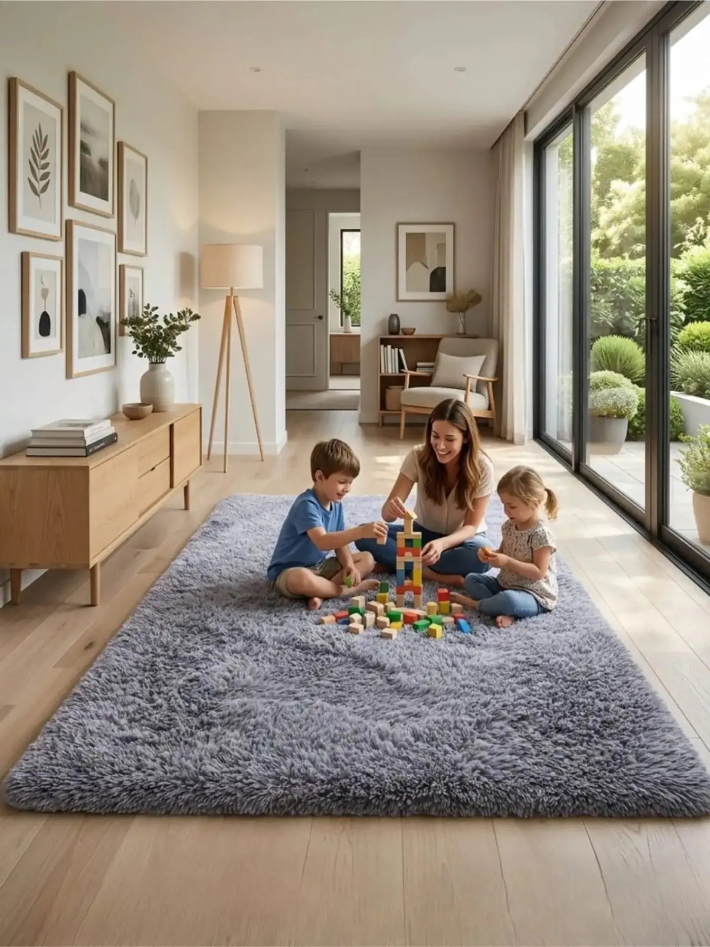 Alfombra Shaggy Pelo Largo 150x200 Cm Suave Living Dormitorio 1