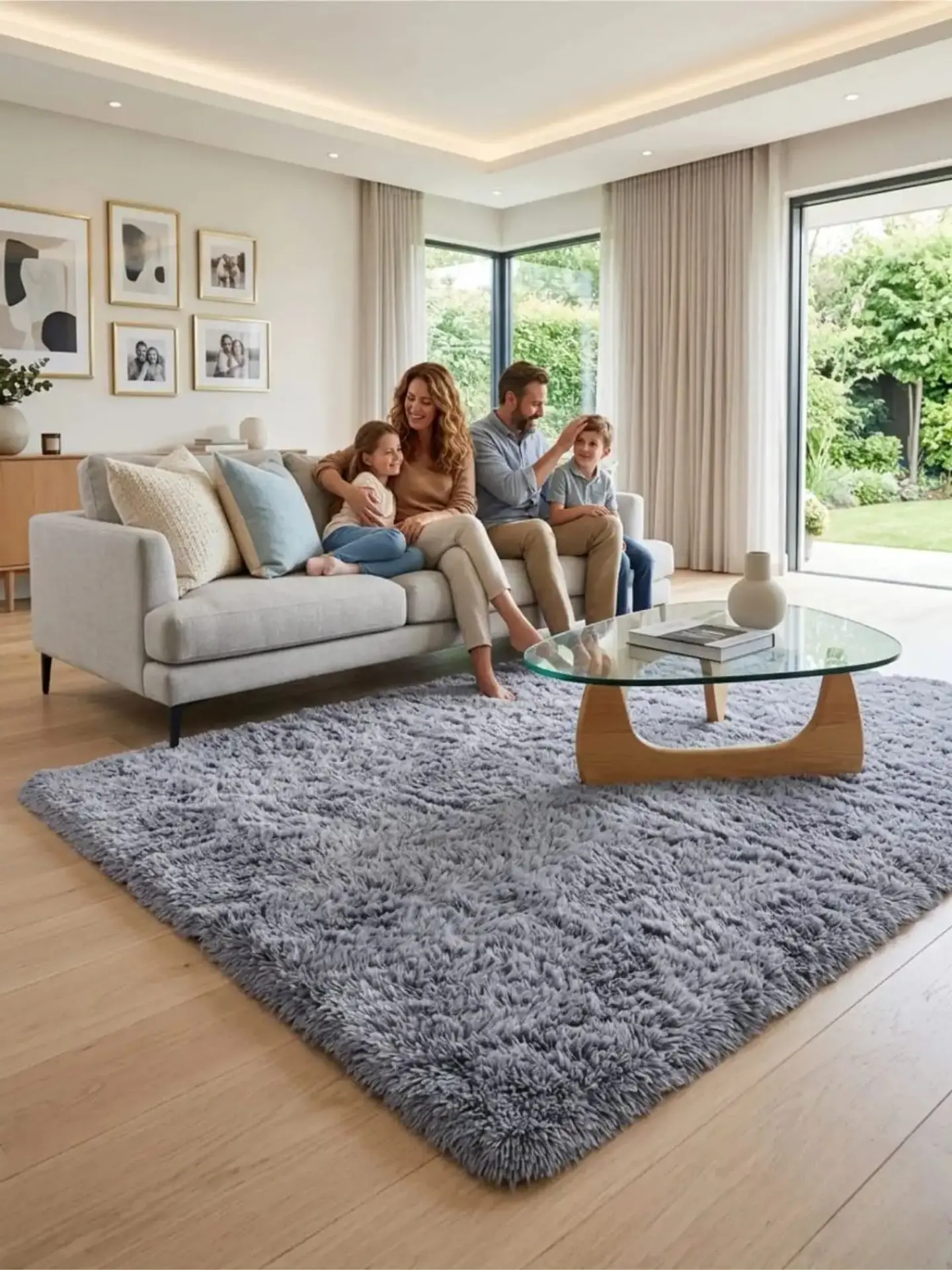 Alfombra Shaggy Pelo Largo 150x200 Cm Suave Living Dormitorio 2