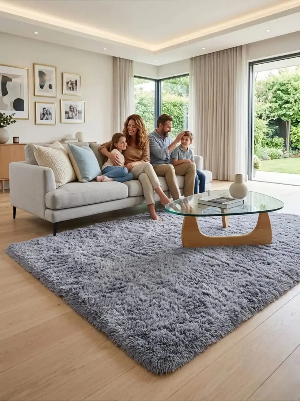 Alfombra Shaggy Pelo Largo 150x200 Cm Suave Living Dormitorio 2