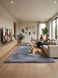 Alfombra Shaggy Pelo Largo 150x200 Cm Suave Living Dormitorio - Miniatura 6
