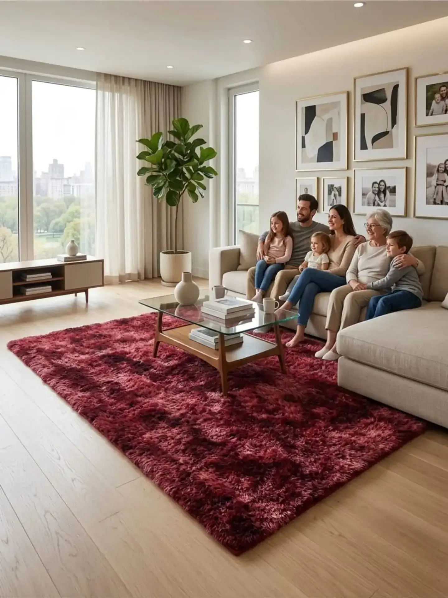 Alfombra Shaggy Pelo Largo 150x200 Cm Suave Living Dormitorio 1