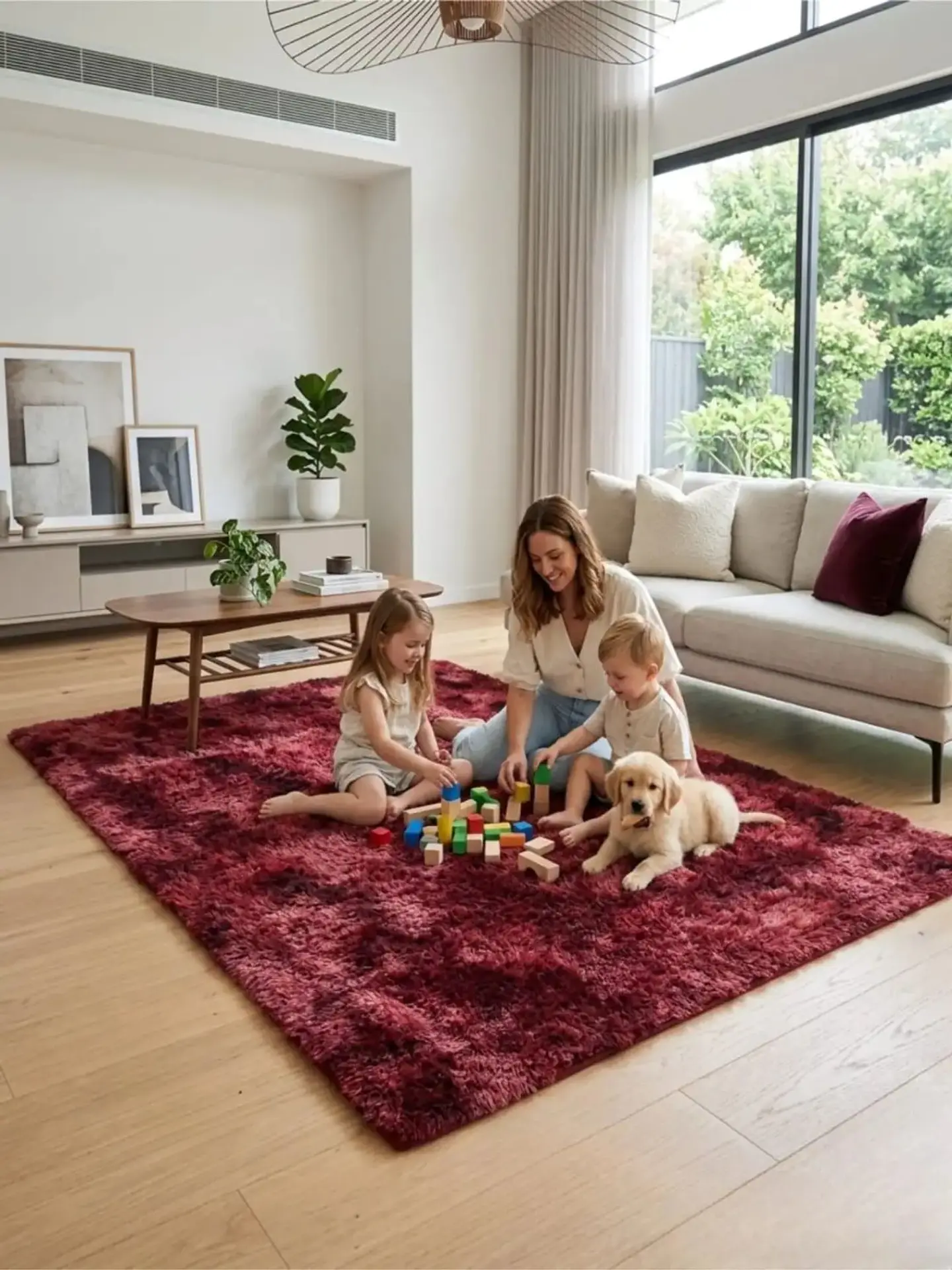 Alfombra Shaggy Pelo Largo 150x200 Cm Suave Living Dormitorio 5