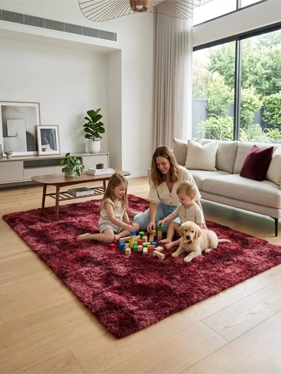 Alfombra Shaggy Pelo Largo 150x200 Cm Suave Living Dormitorio 5