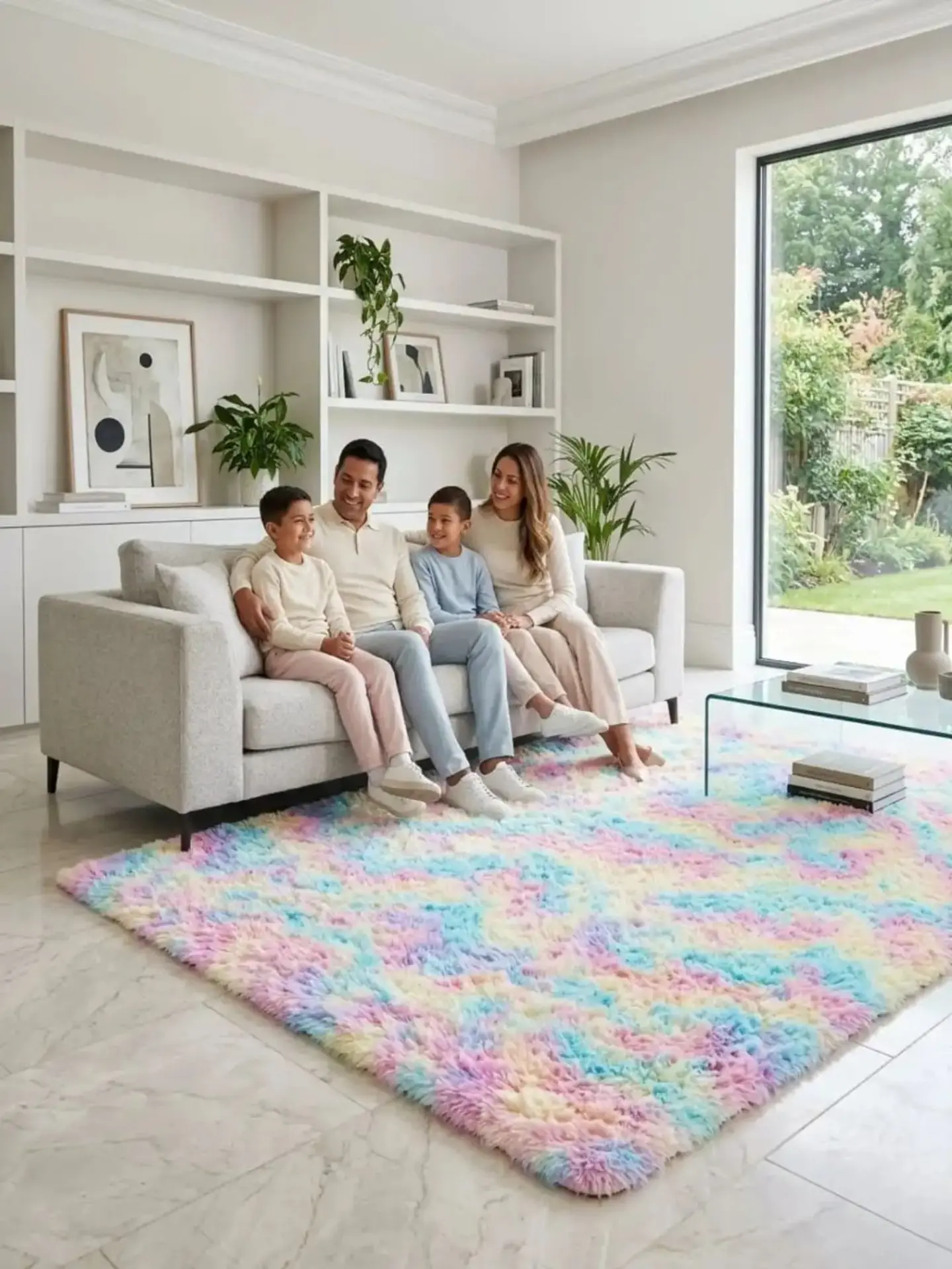 Alfombra Shaggy Pelo Largo 150x200 Cm Suave Living Dormitorio 1