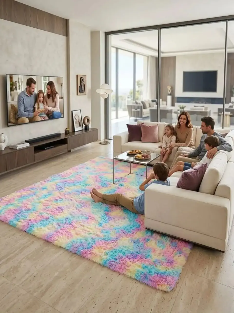Alfombra Shaggy Pelo Largo 150x200 Cm Suave Living Dormitorio 2
