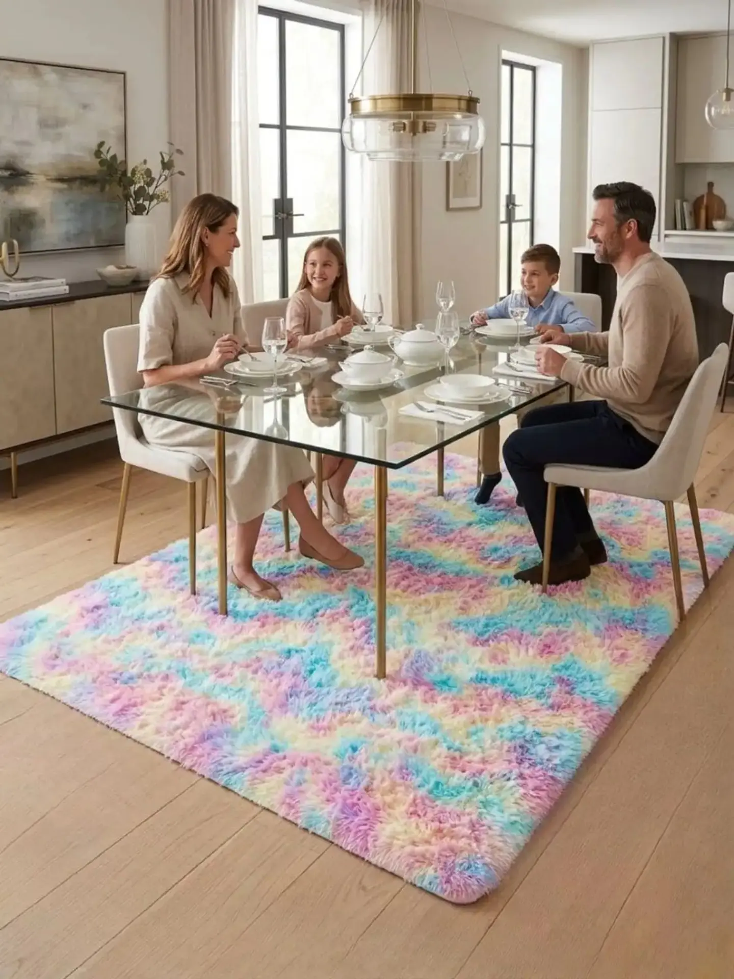 Alfombra Shaggy Pelo Largo 150x200 Cm Suave Living Dormitorio 5