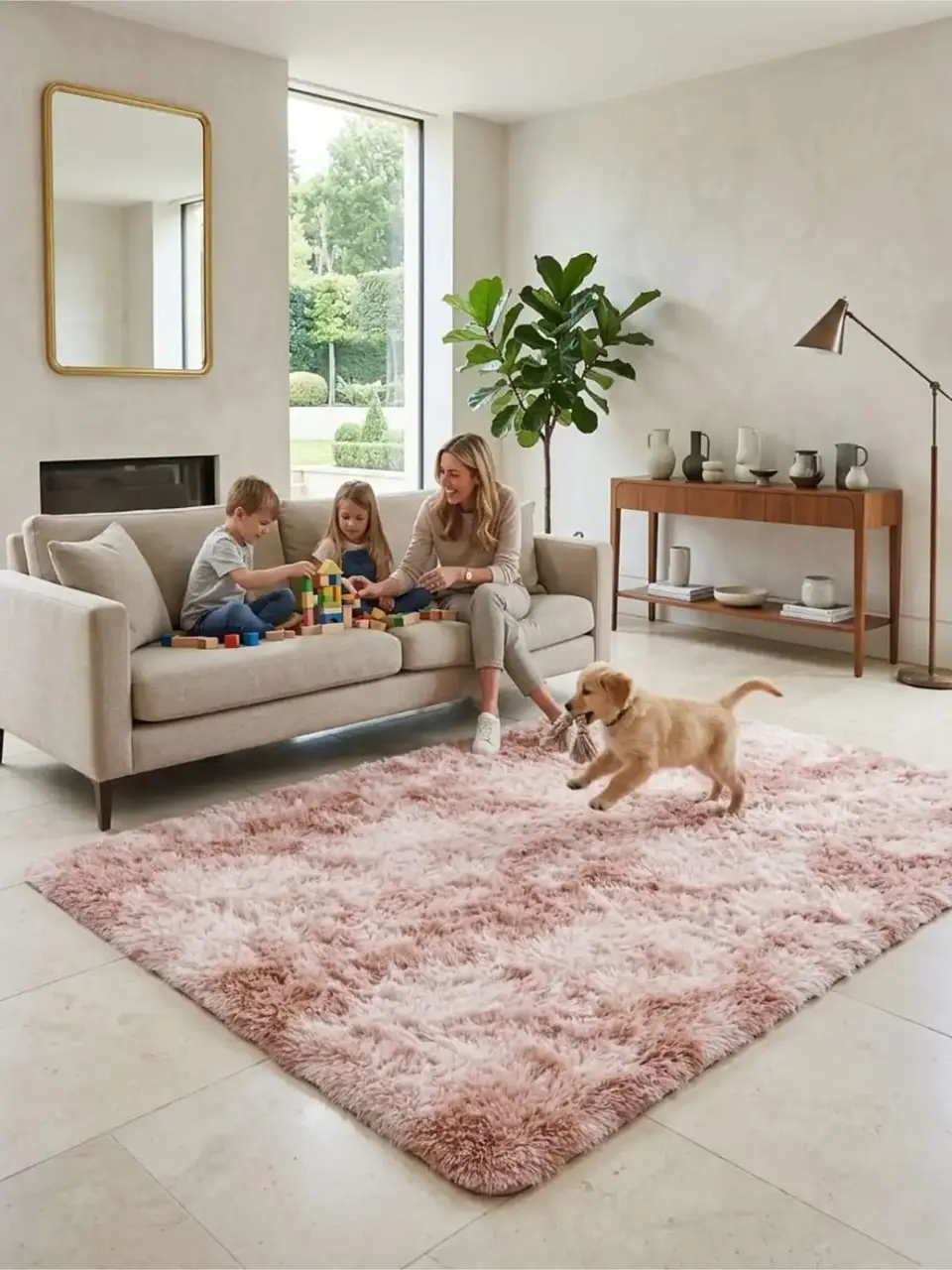 Alfombra Shaggy Pelo Largo 150x200 Cm Suave Living Dormitorio 1
