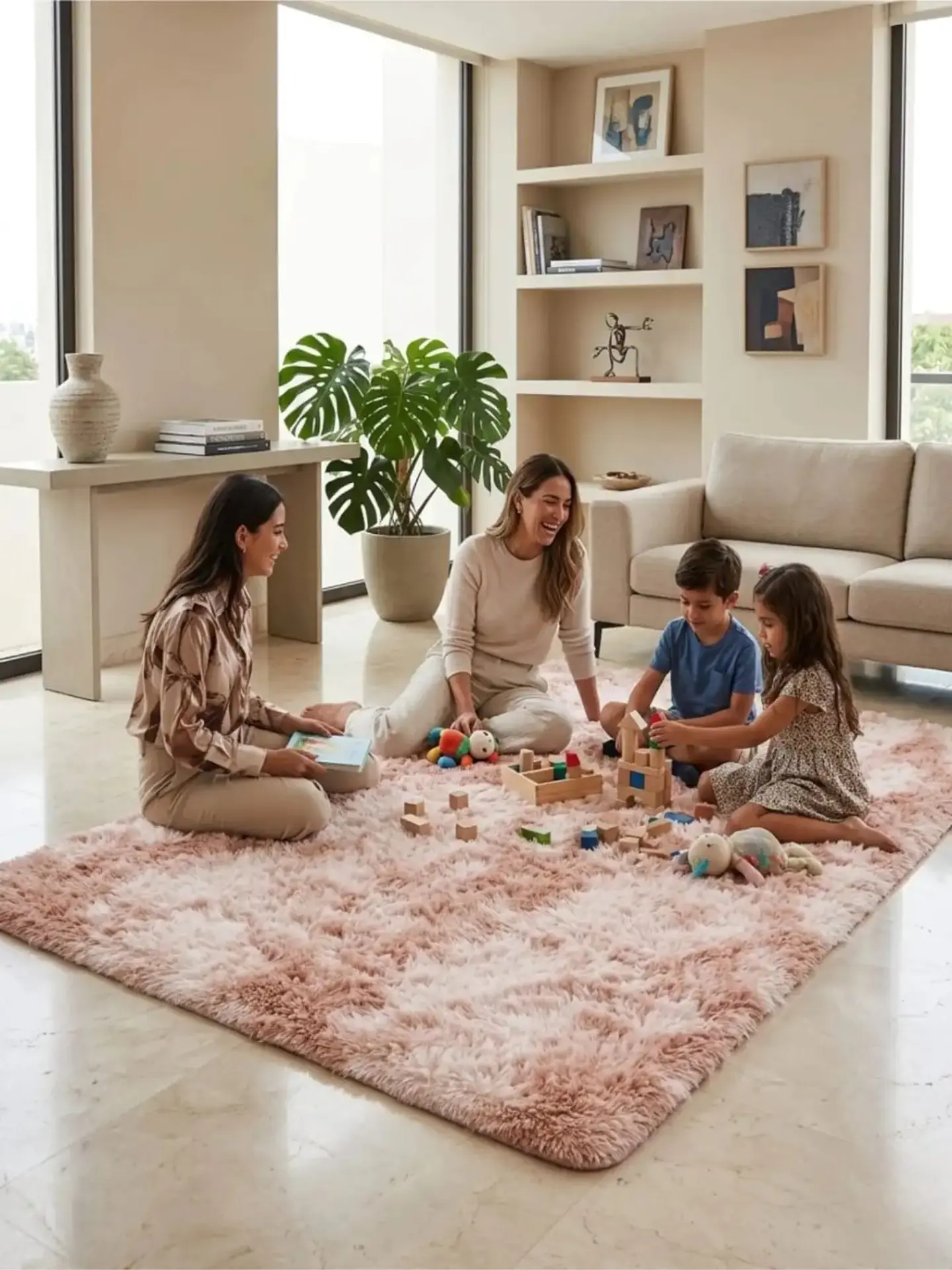 Alfombra Shaggy Pelo Largo 150x200 Cm Suave Living Dormitorio 6