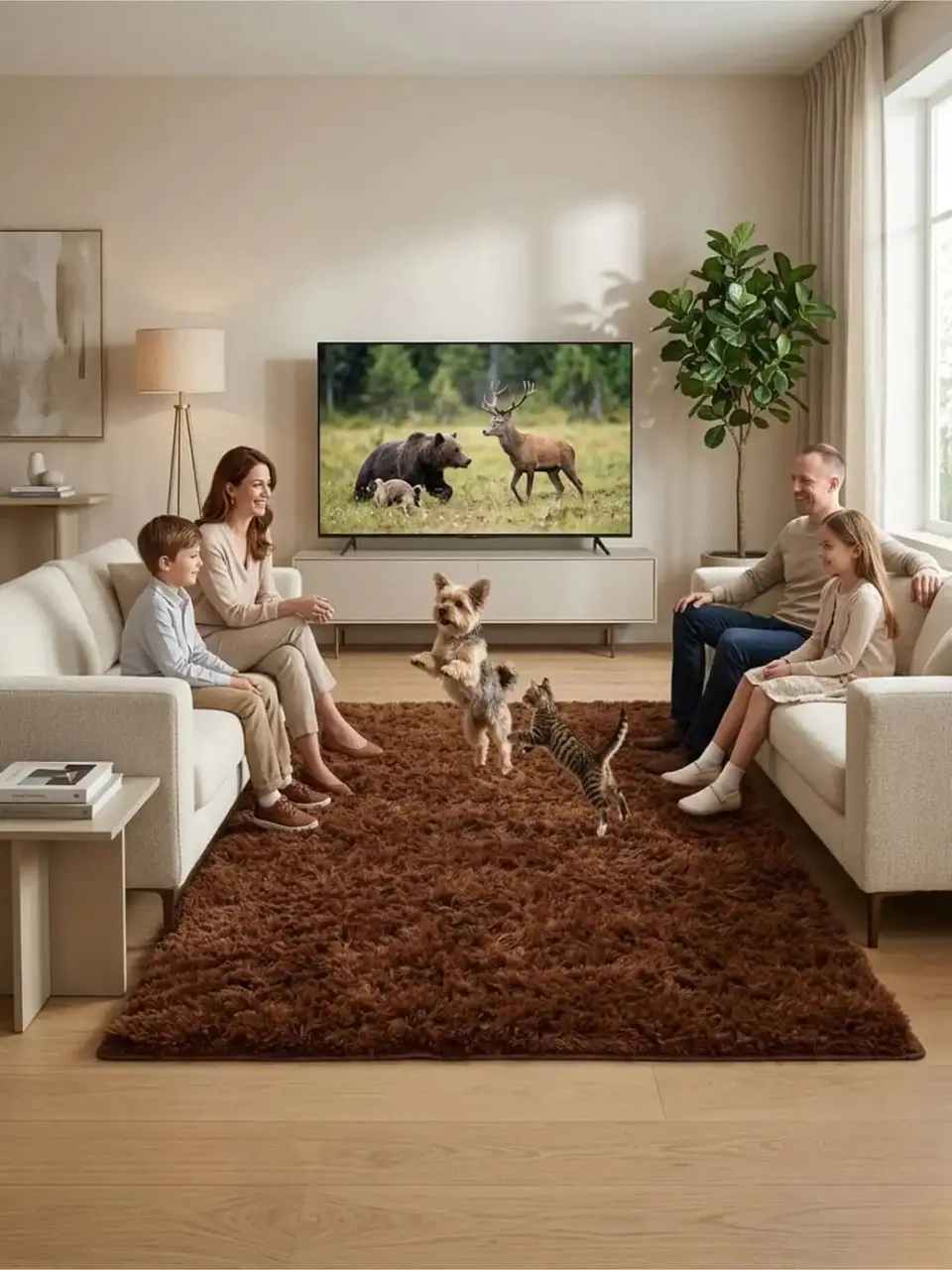 Alfombra Shaggy Pelo Largo 150x200 Cm Suave Living Dormitorio 7