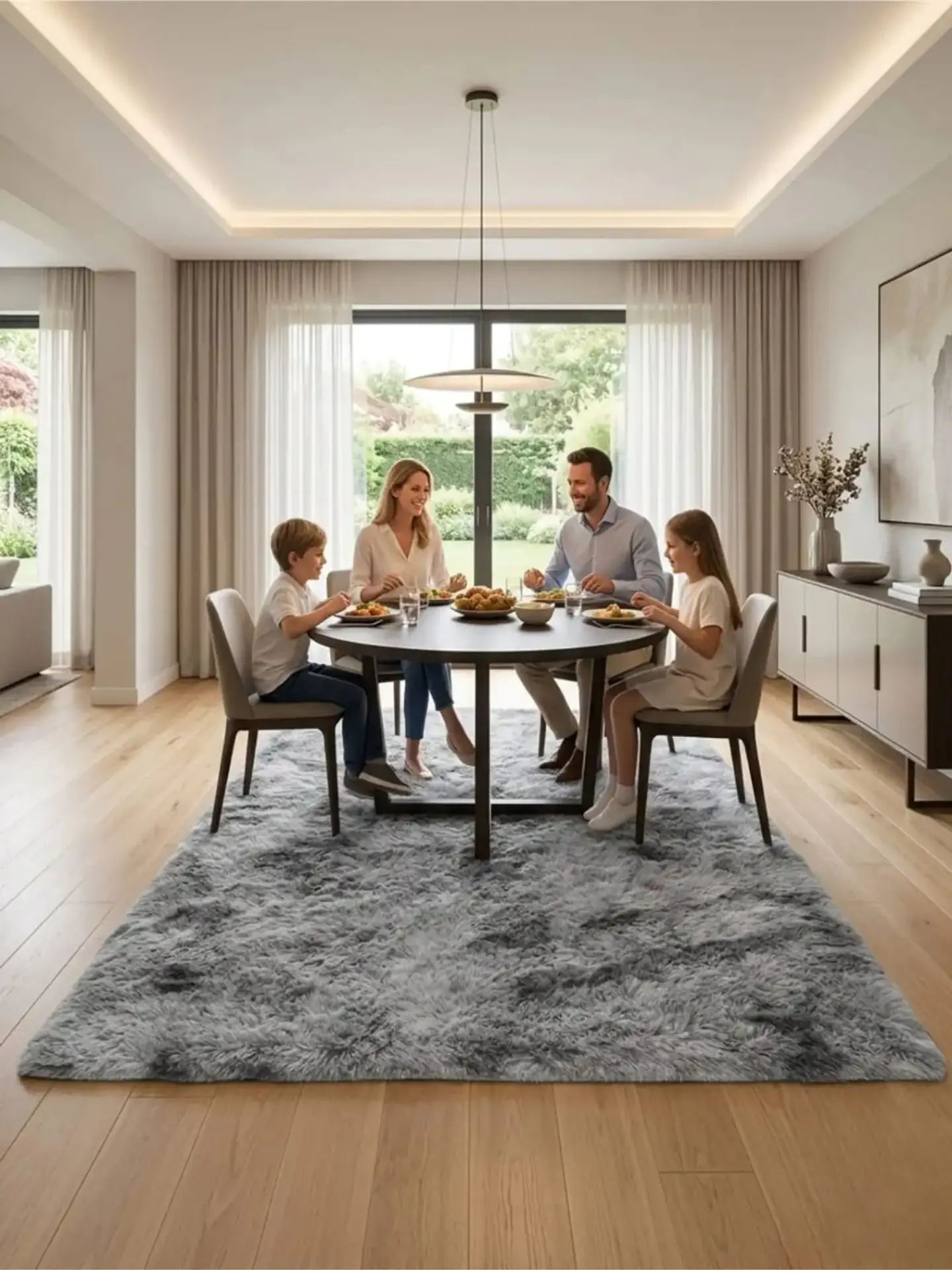 Alfombra Shaggy Pelo Largo 150x200 Cm Suave Living Dormitorio 4