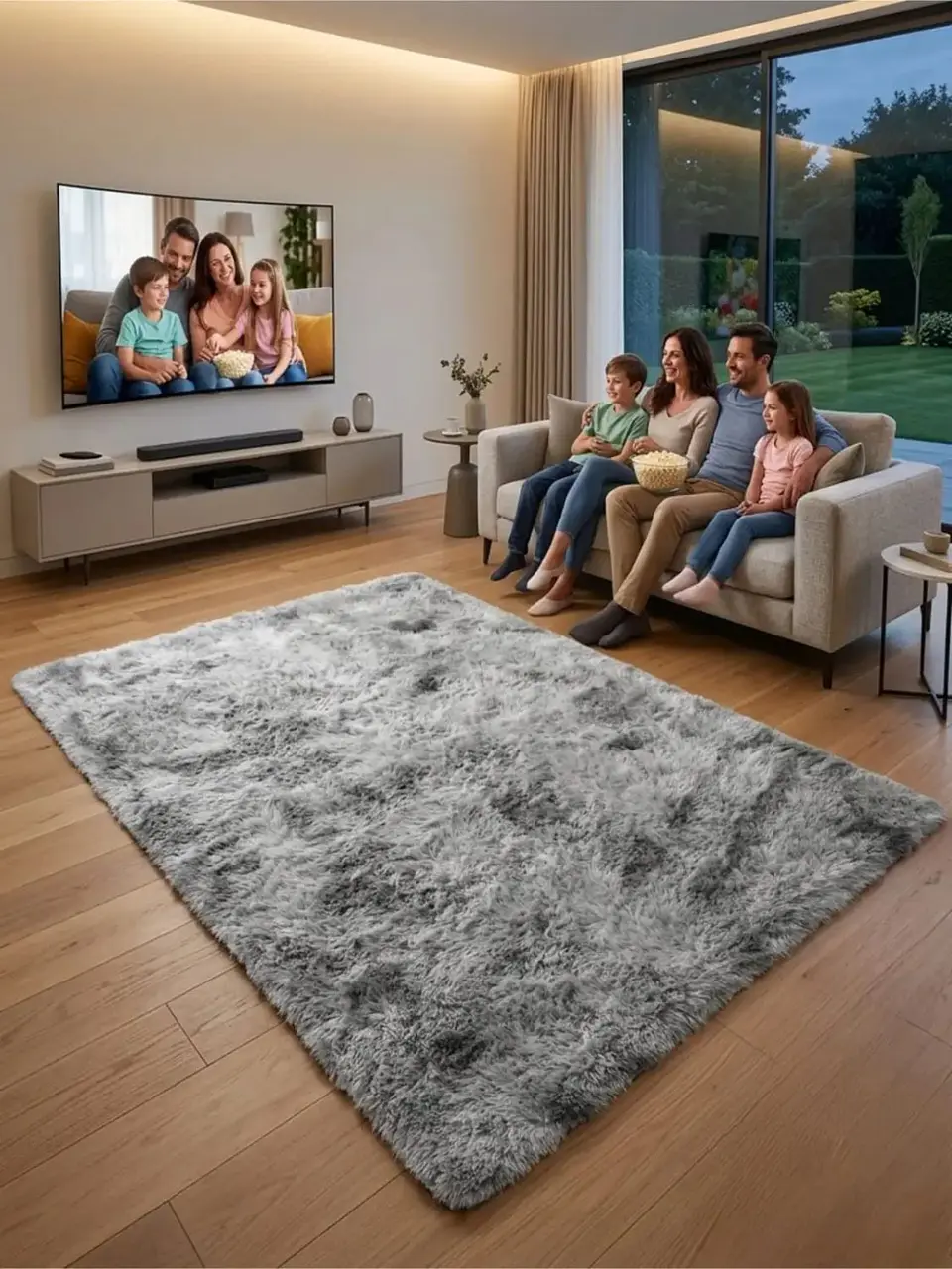 Alfombra Shaggy Pelo Largo 150x200 Cm Suave Living Dormitorio 5