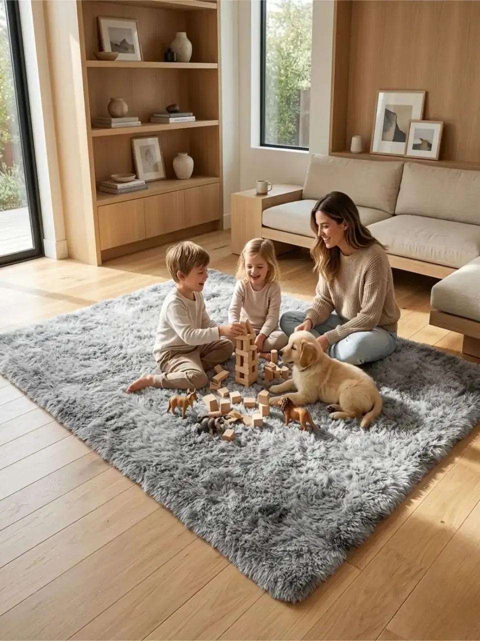 Alfombra Shaggy Pelo Largo 150x200 Cm Suave Living Dormitorio 6