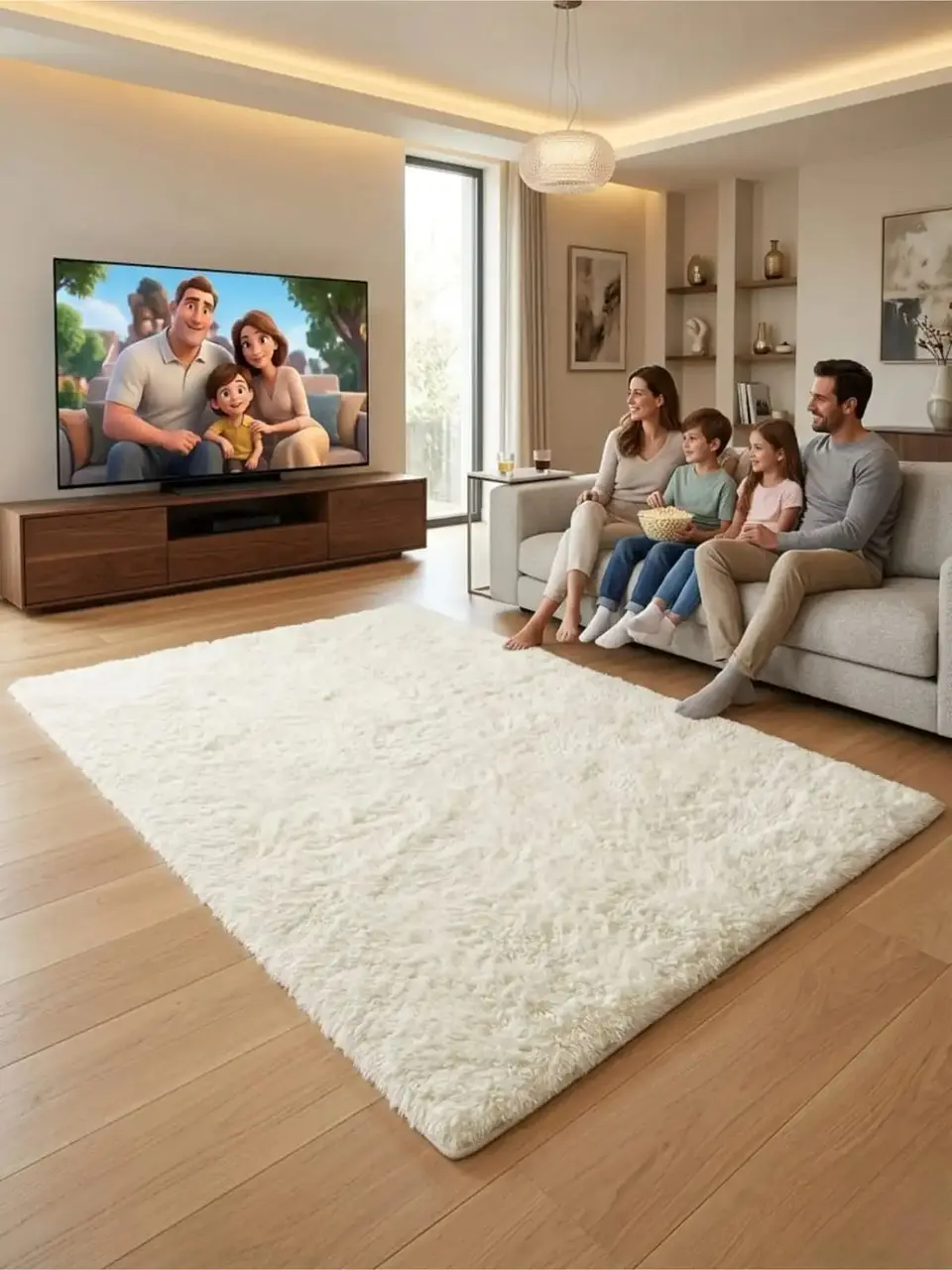 Alfombra Shaggy Pelo Largo 150x200 Cm Suave Living Dormitorio 5