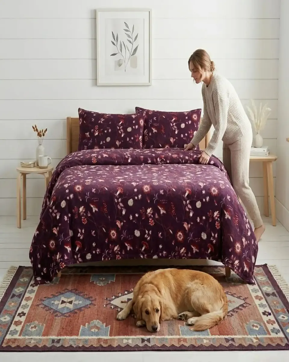 Juego De Sabanas Polar Estampadas Ultra Suaves King 4