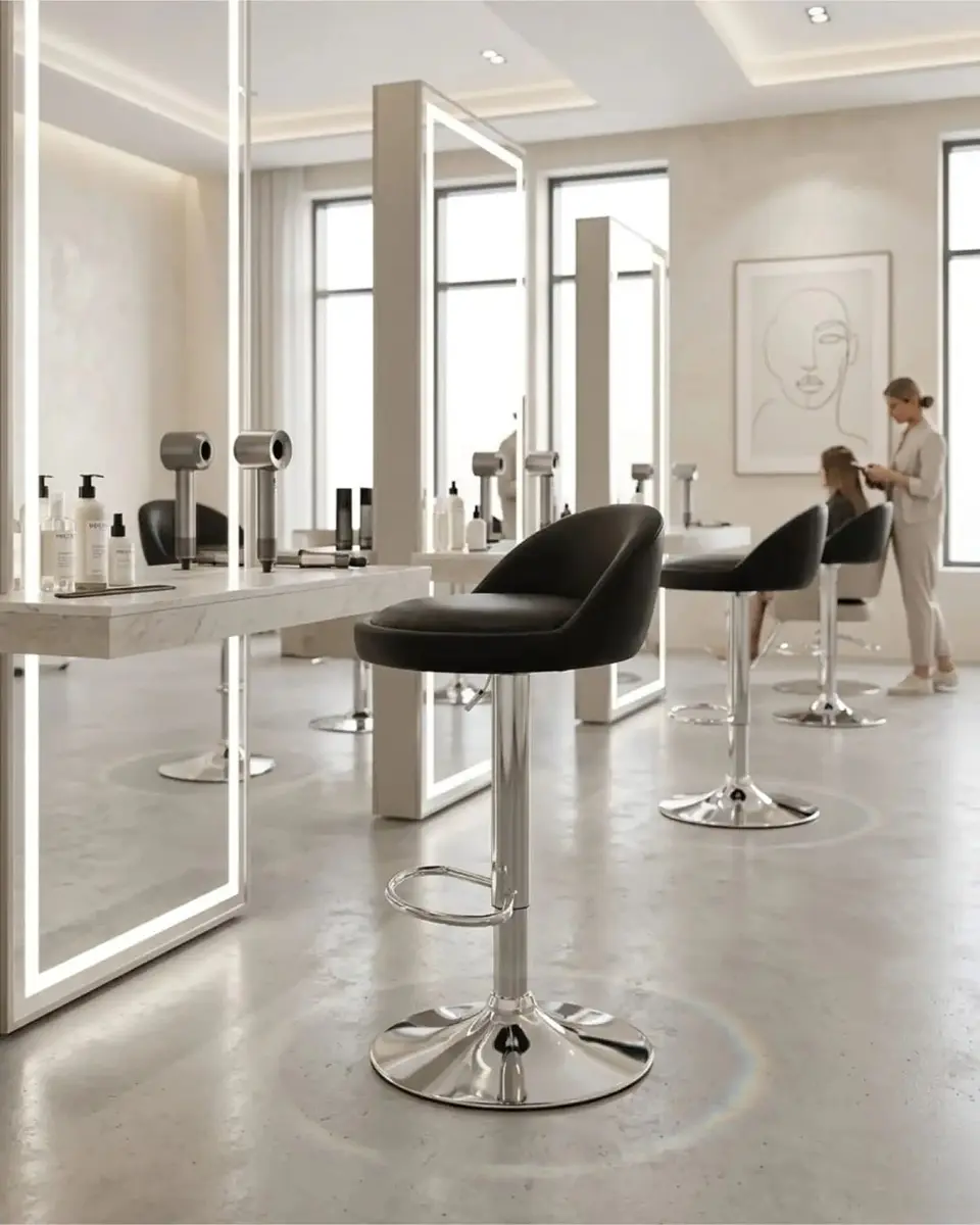 Set 2 Sillas de Bar Ergonómicas Ajustable con Apoyapiés 1