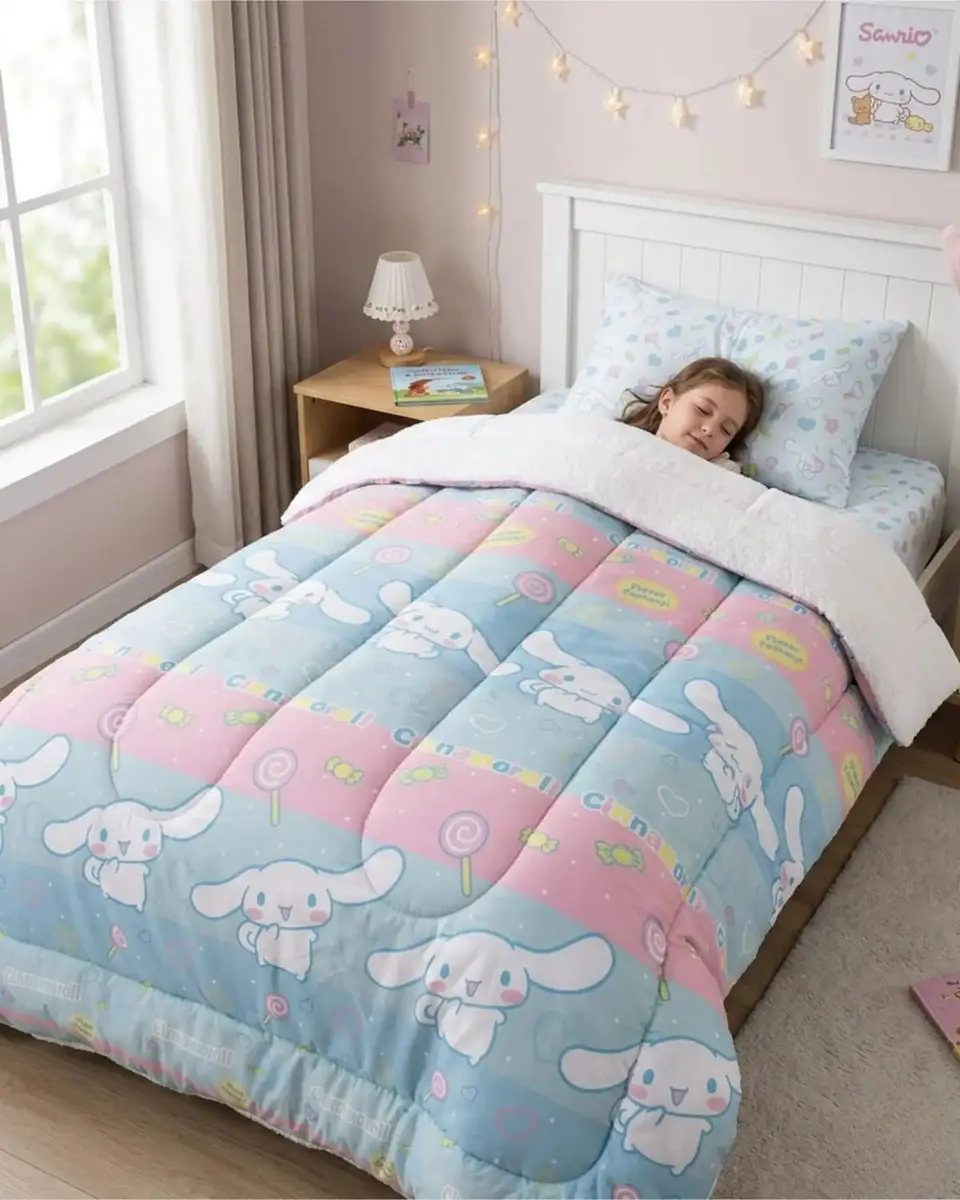 Pack Cobertor Sherpa Infantil + Sabanas Verano Premium Plaza y Media 4