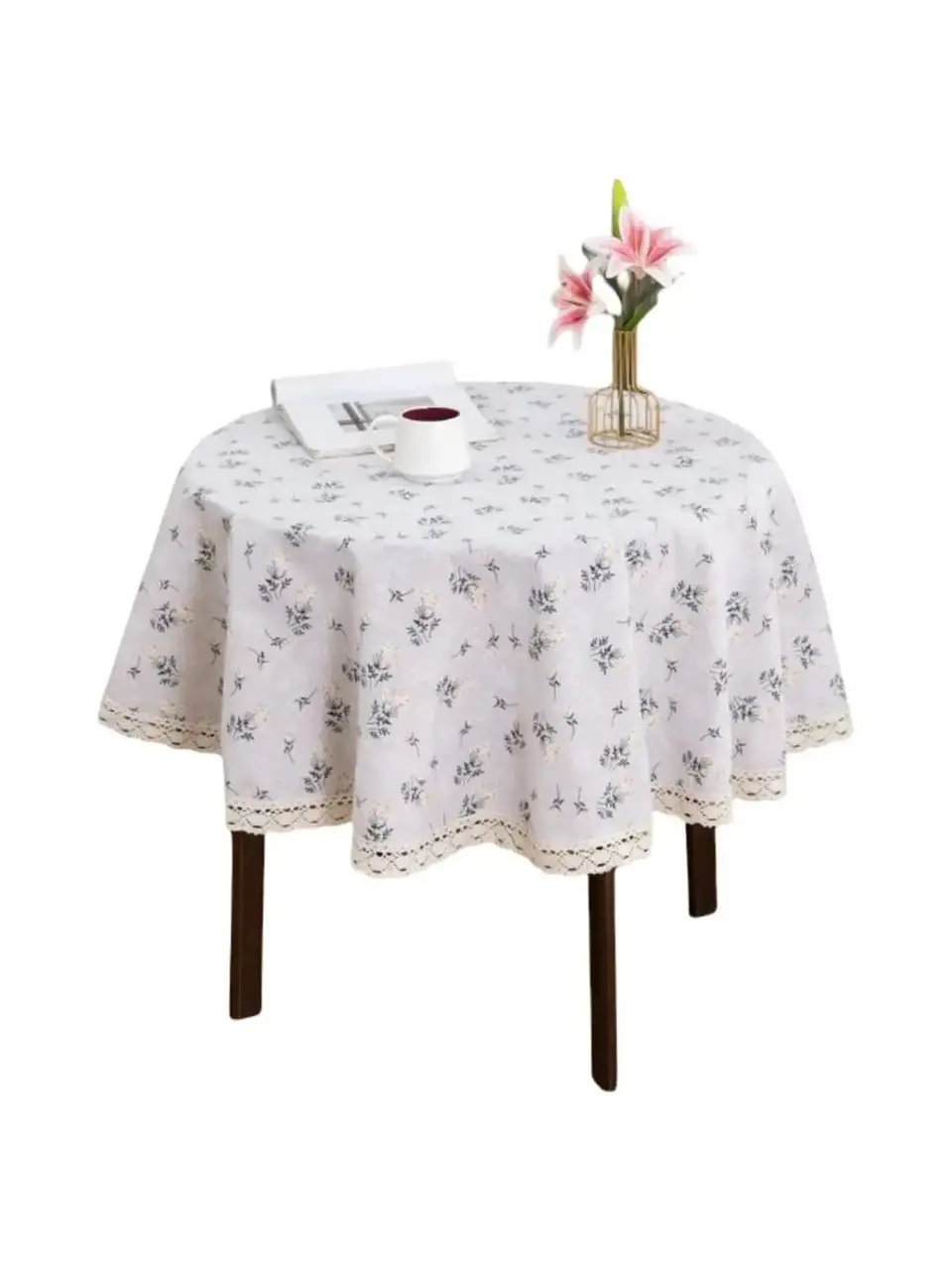 Mantel Redondo Bohemio con Flecos 140 Cm Diámetro 3