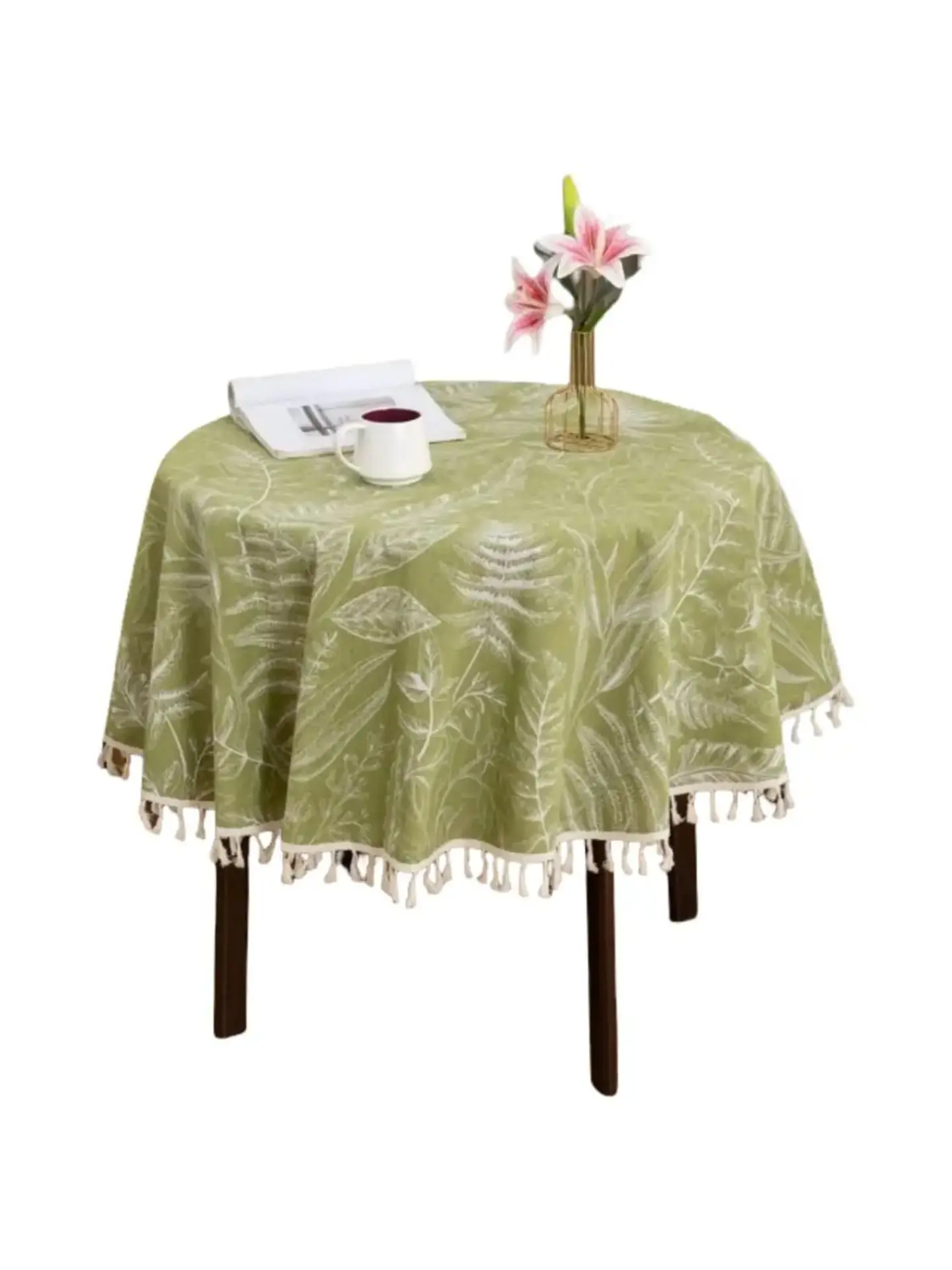 Mantel Redondo Bohemio con Flecos 140 Cm Diámetro 3
