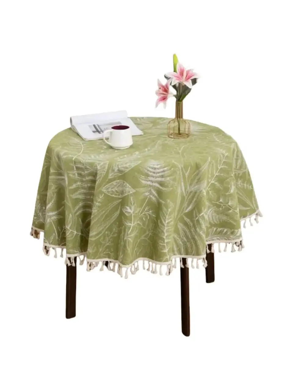 Mantel Redondo Bohemio con Flecos 140 Cm Diámetro 3