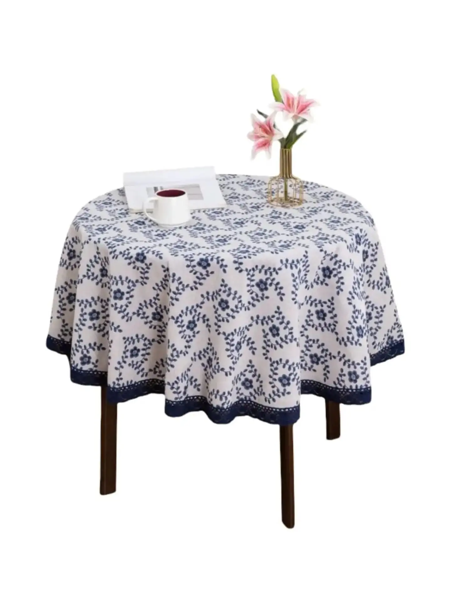 Mantel Redondo Bohemio con Flecos 140 Cm Diámetro 3