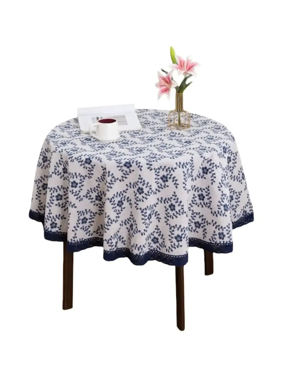 Mantel Redondo Bohemio con Flecos 140 Cm Diámetro 3