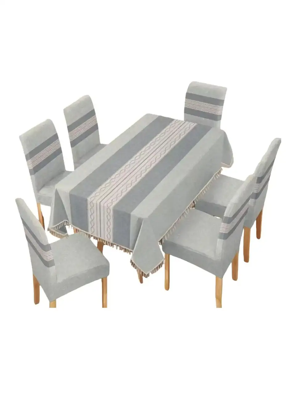 Set de Mantel Antimanchas + 6 Fundas Sillas Elásticas 3