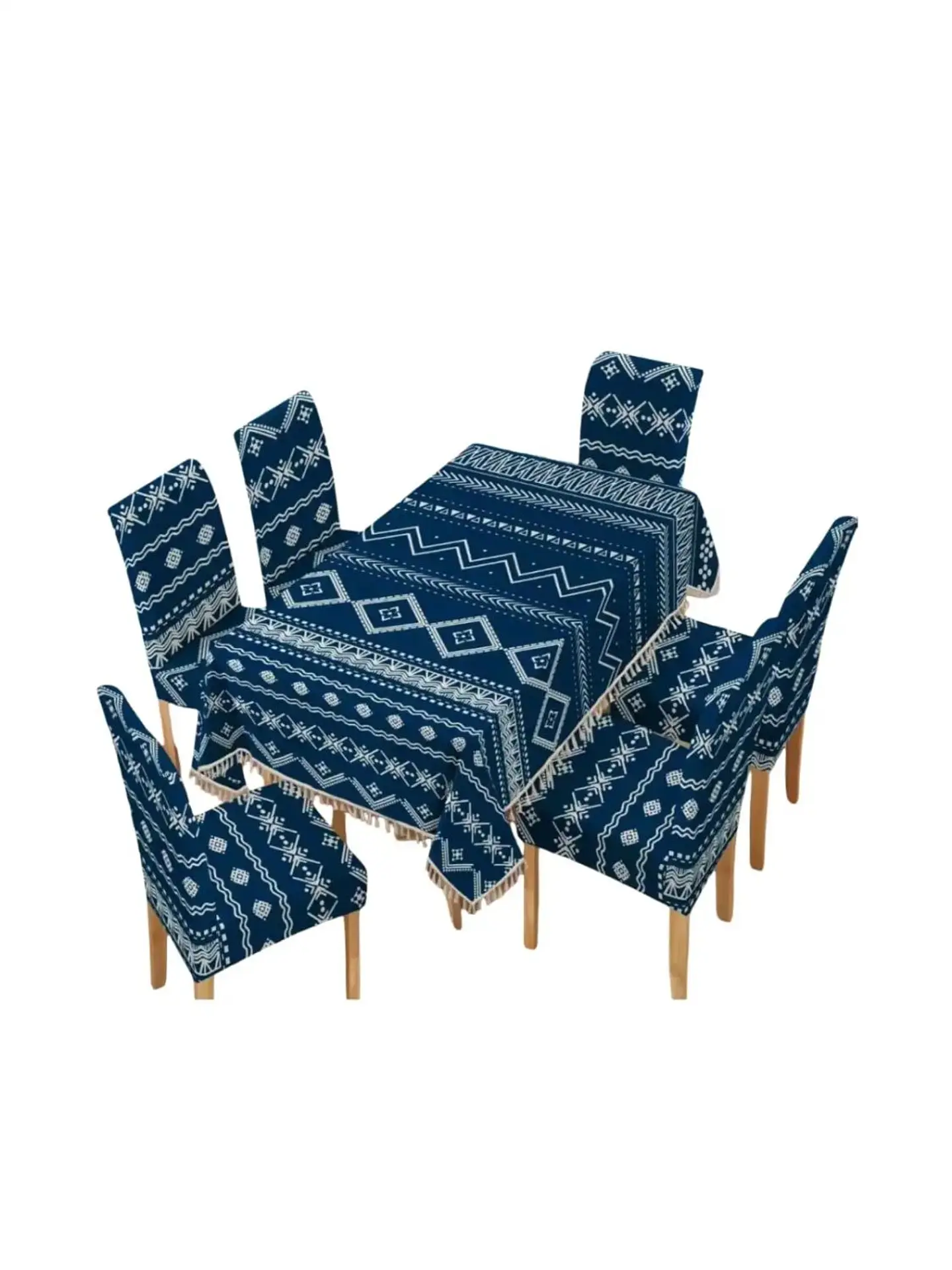 Set de Mantel Antimanchas + 6 Fundas Sillas Elásticas 3