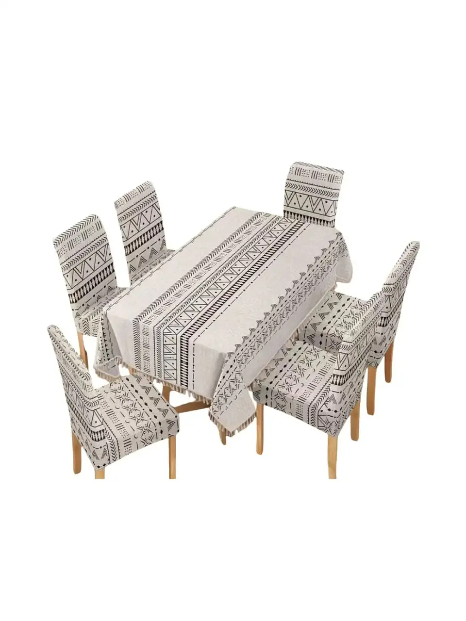 Set de Mantel Antimanchas + 6 Fundas Sillas Elásticas 3