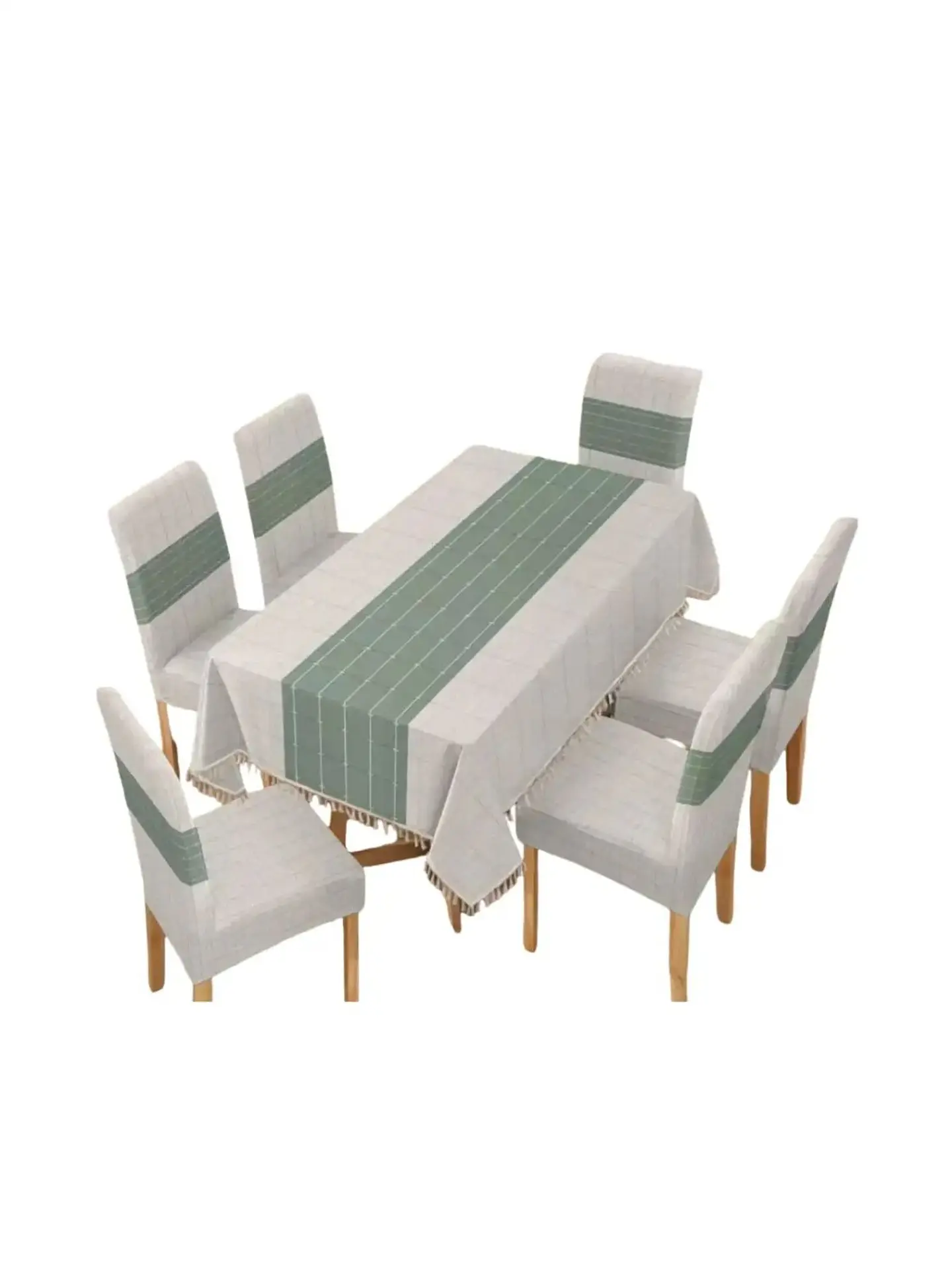 Set de Mantel Antimanchas + 6 Fundas Sillas Elásticas 3