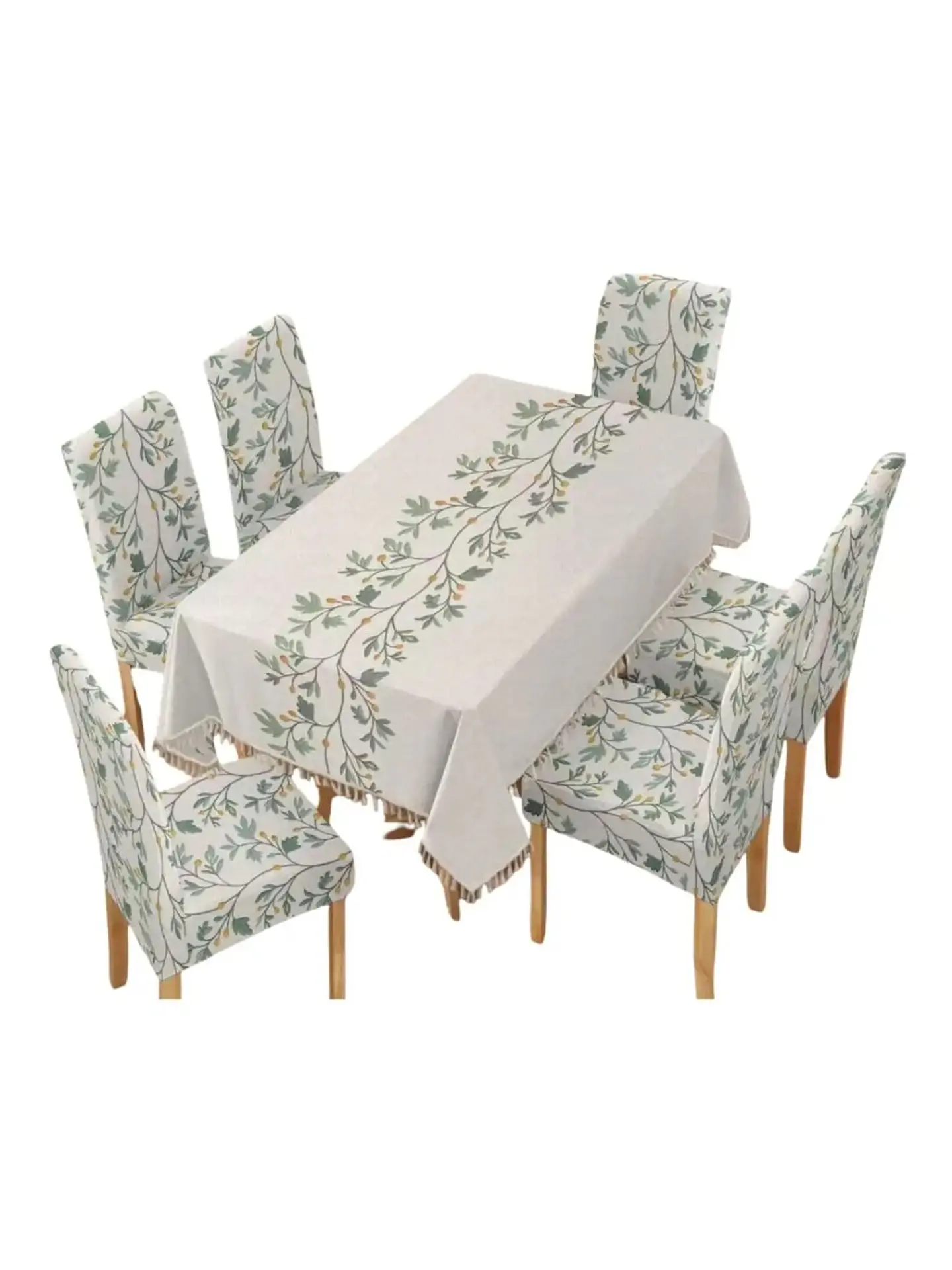 Set de Mantel Antimanchas + 6 Fundas Sillas Elásticas 3