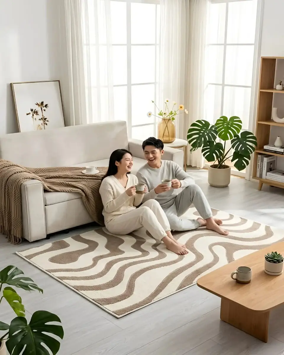 Alfombra Living y Dormitorio Decoración Para Hogar Minimalista 2