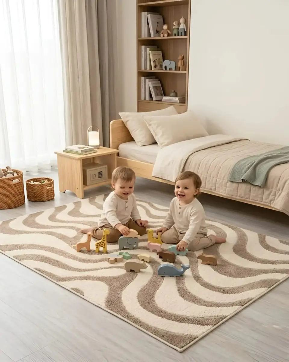 Alfombra Living y Dormitorio Decoración Para Hogar Minimalista 4
