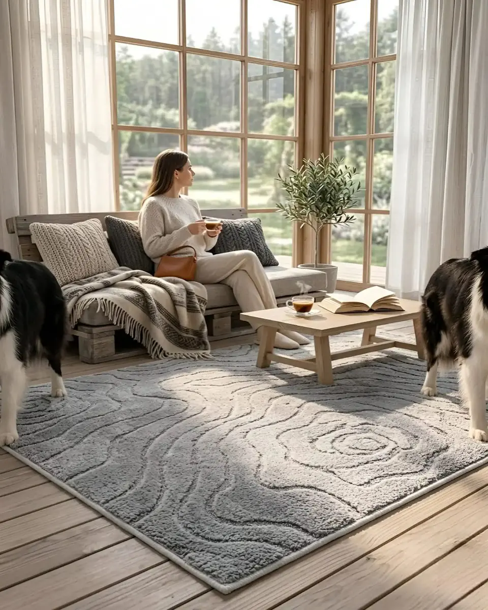 Alfombra Living y Dormitorio Decoración Para Hogar Minimalista 1