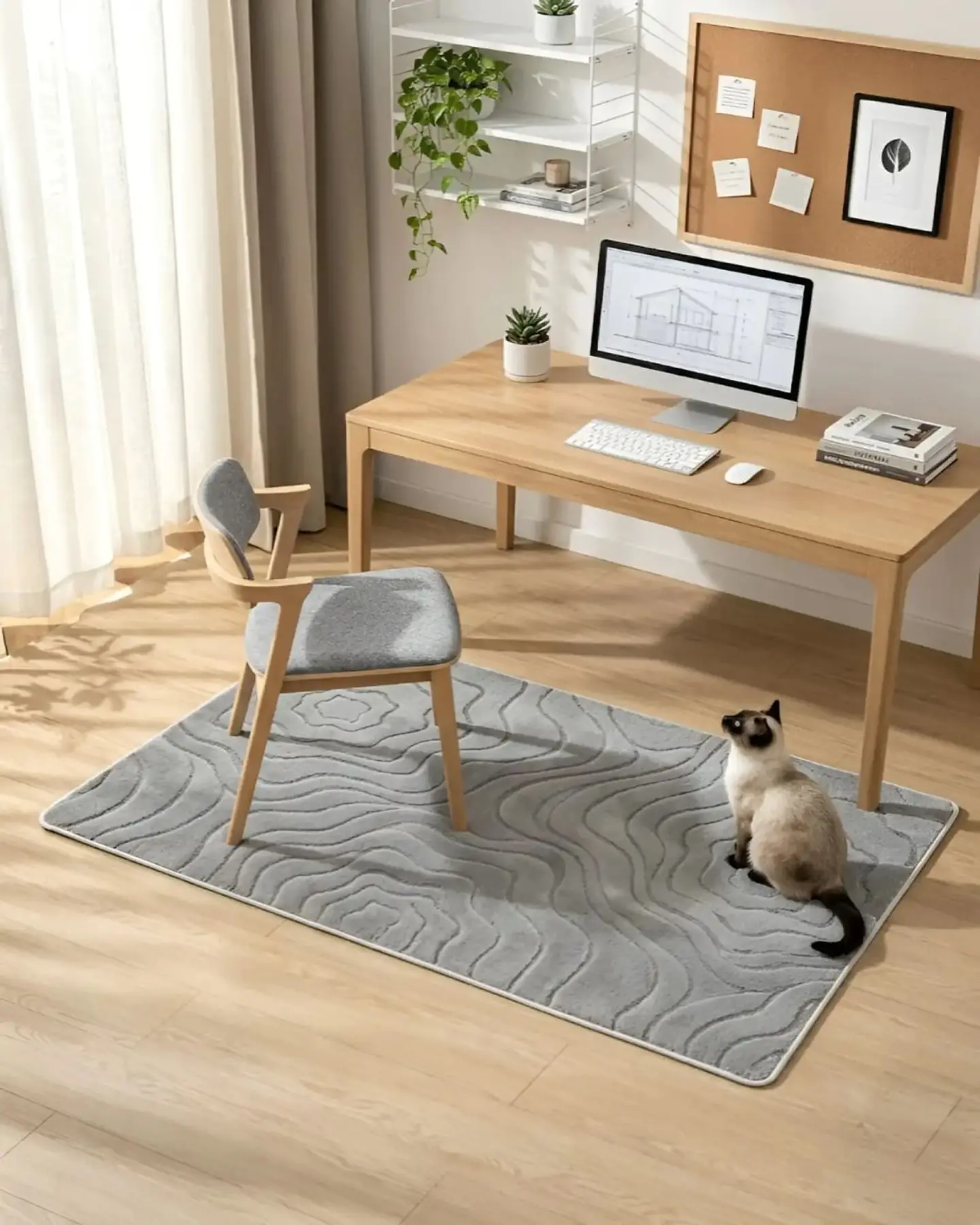 Alfombra Living y Dormitorio Decoración Para Hogar Minimalista 4