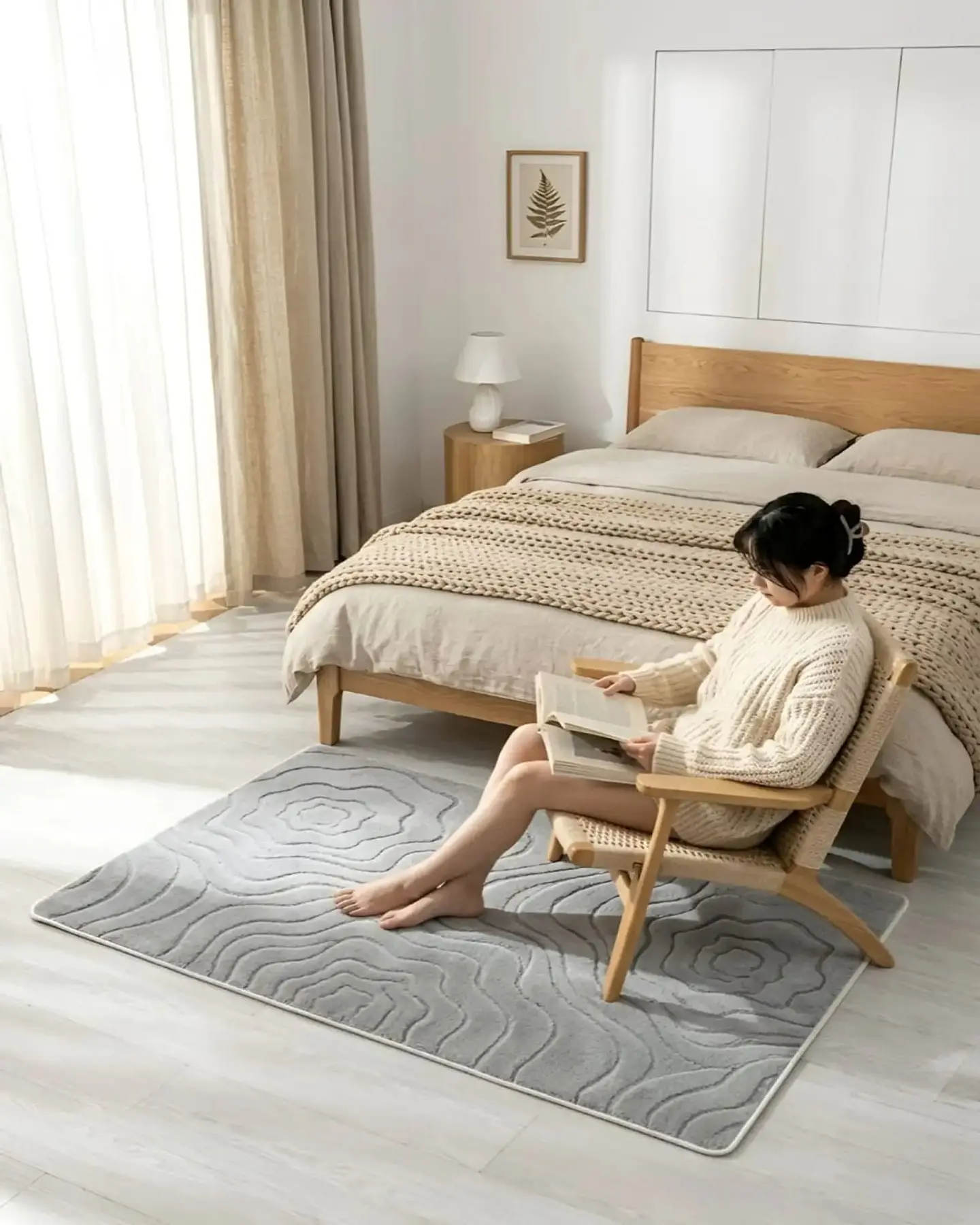 Alfombra Living y Dormitorio Decoración Para Hogar Minimalista 6