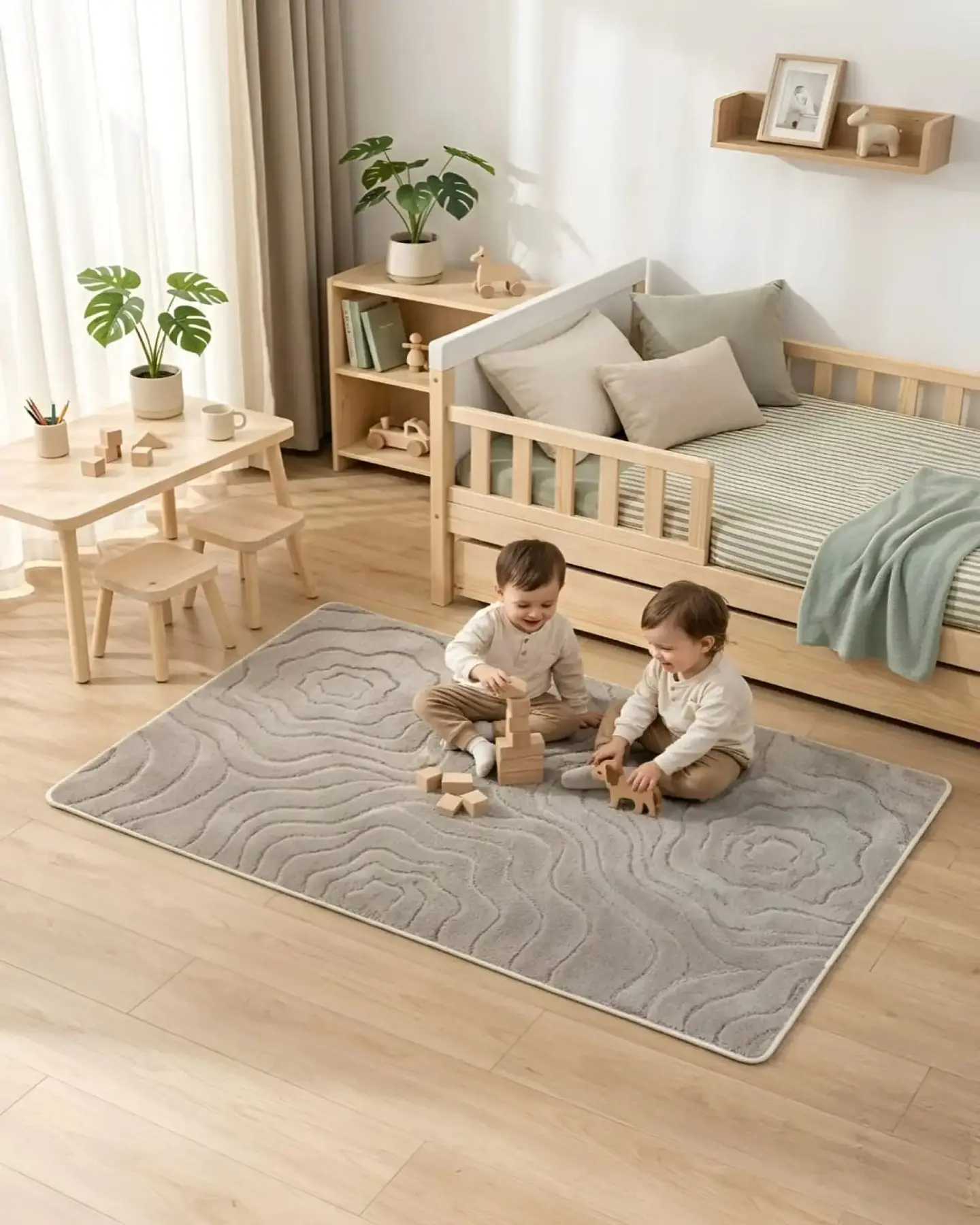 Alfombra Living y Dormitorio Decoración Para Hogar Minimalista 3