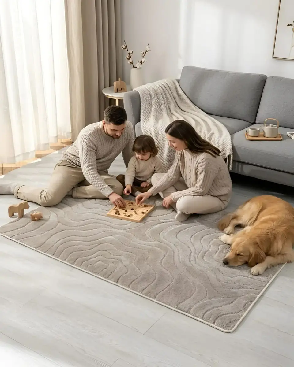 Alfombra Living y Dormitorio Decoración Para Hogar Minimalista 4