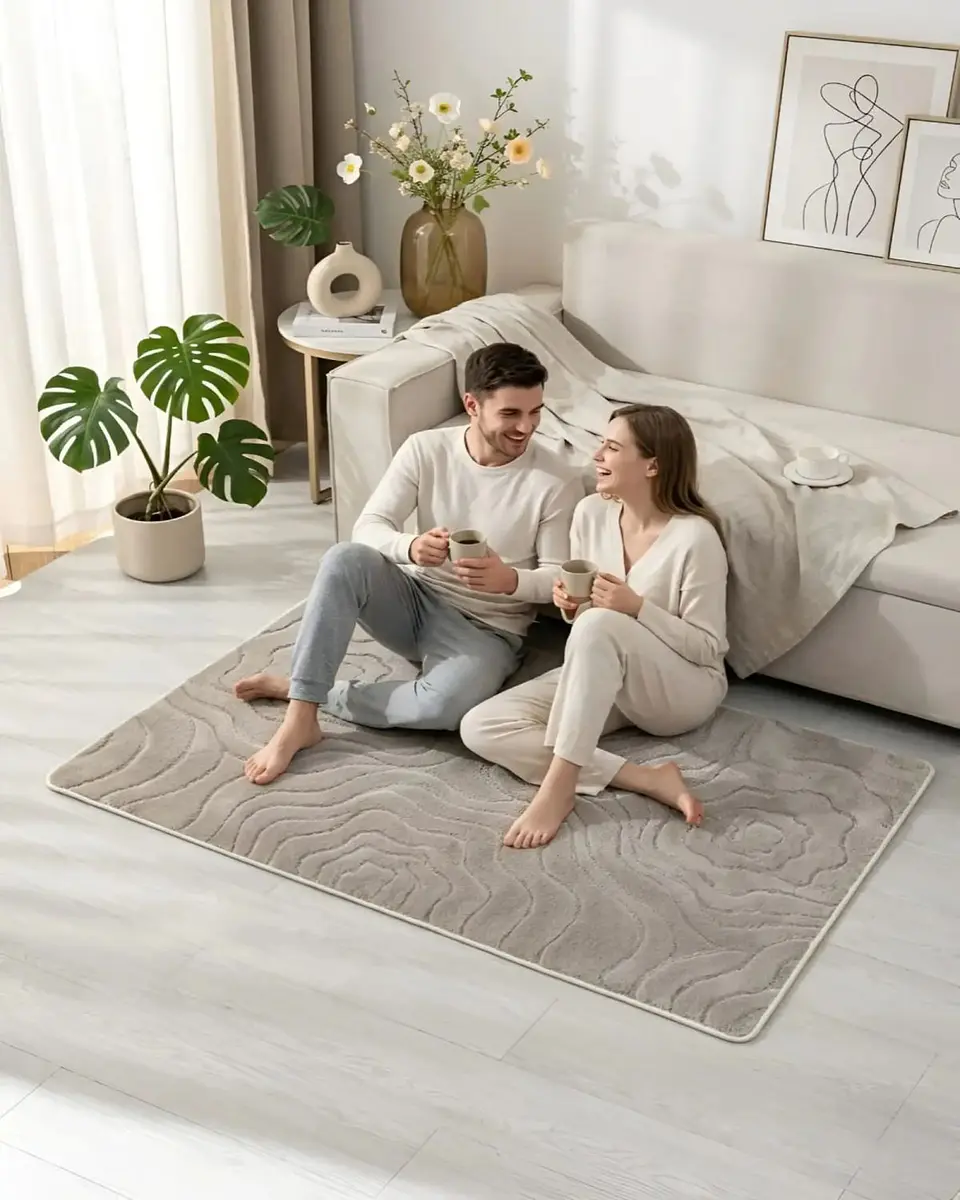 Alfombra Living y Dormitorio Decoración Para Hogar Minimalista 5