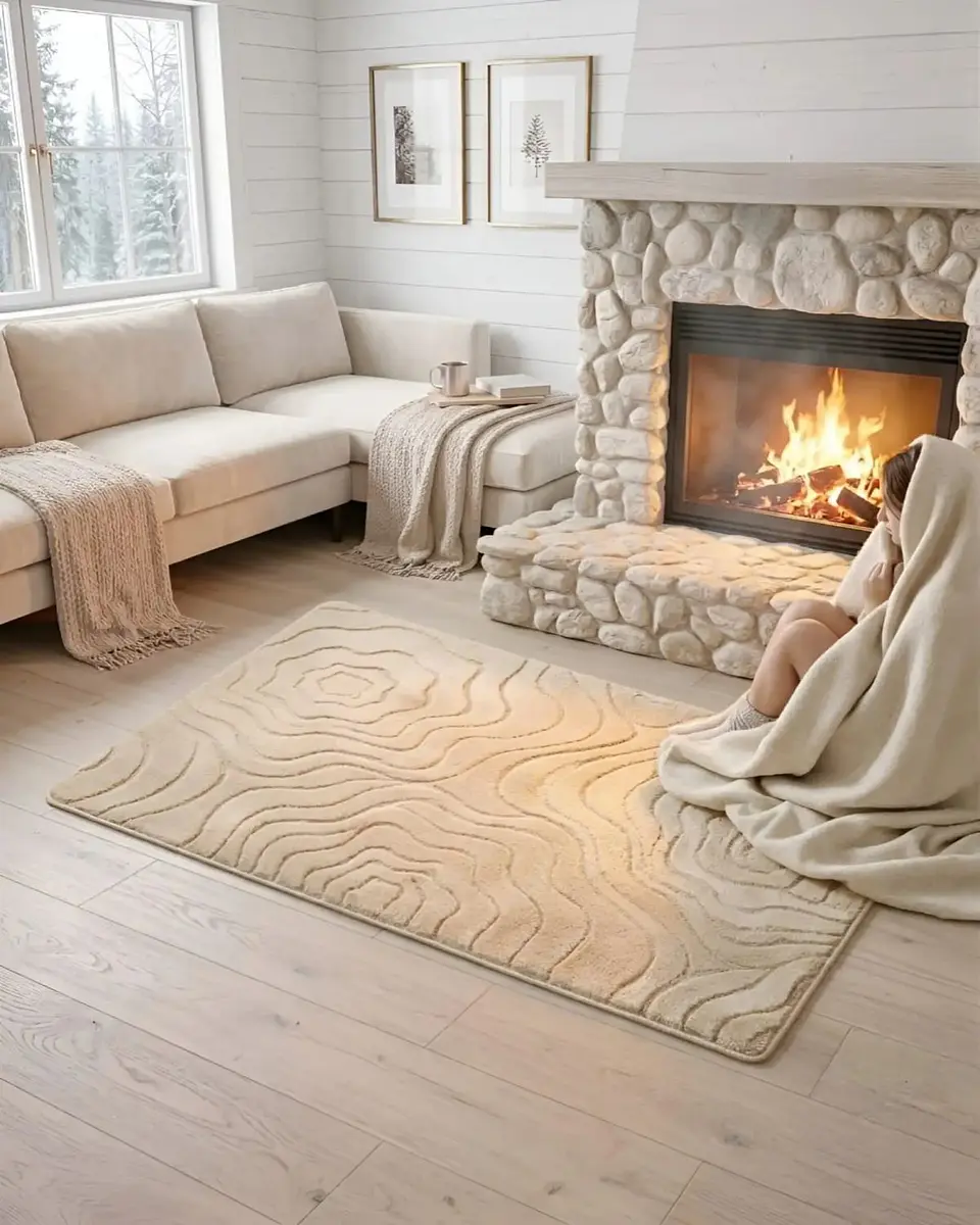 Alfombra Living y Dormitorio Decoración Para Hogar Minimalista 6