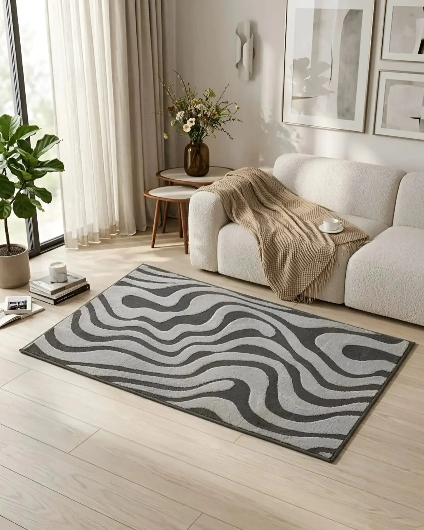 Alfombra Living y Dormitorio Decoración Para Hogar Minimalista 1