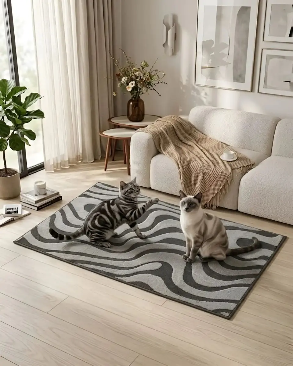 Alfombra Living y Dormitorio Decoración Para Hogar Minimalista 3