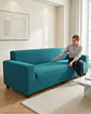 Funda De Sofa 4 Cuerpos Tela Cuadrille De Elastico Premium - Miniatura 1