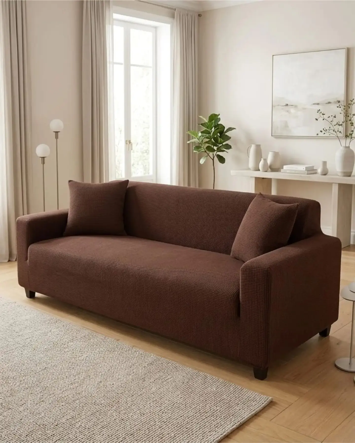 Funda De Sofa 4 Cuerpos Tela Cuadrille De Elastico Premium 1