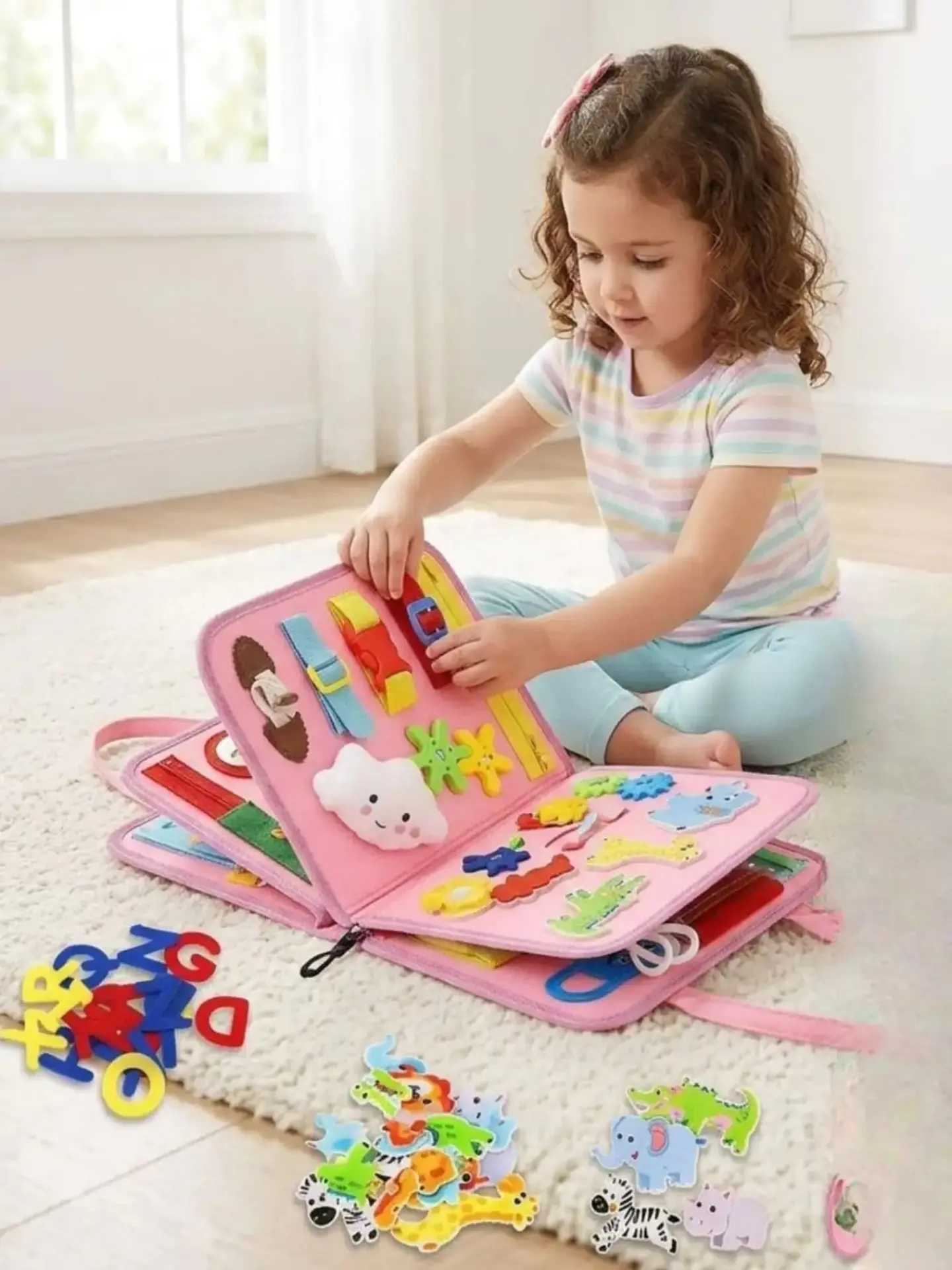 Libro Sensorial con Tablero De Actividades Motricidad Fina 1